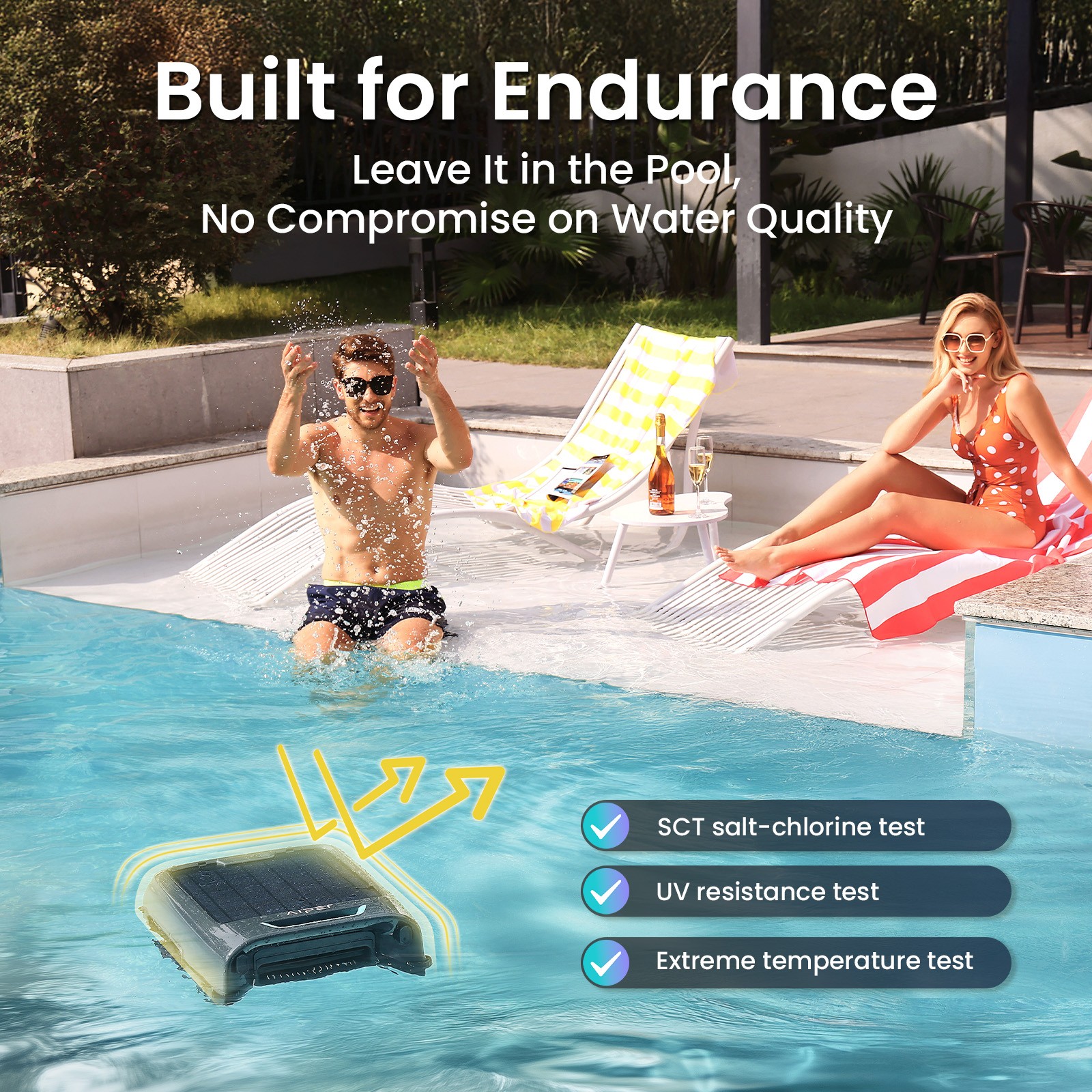 Aiper Robotic Pool Skimmer Automatic Surface Cleaner Solar Power,Surfer S2