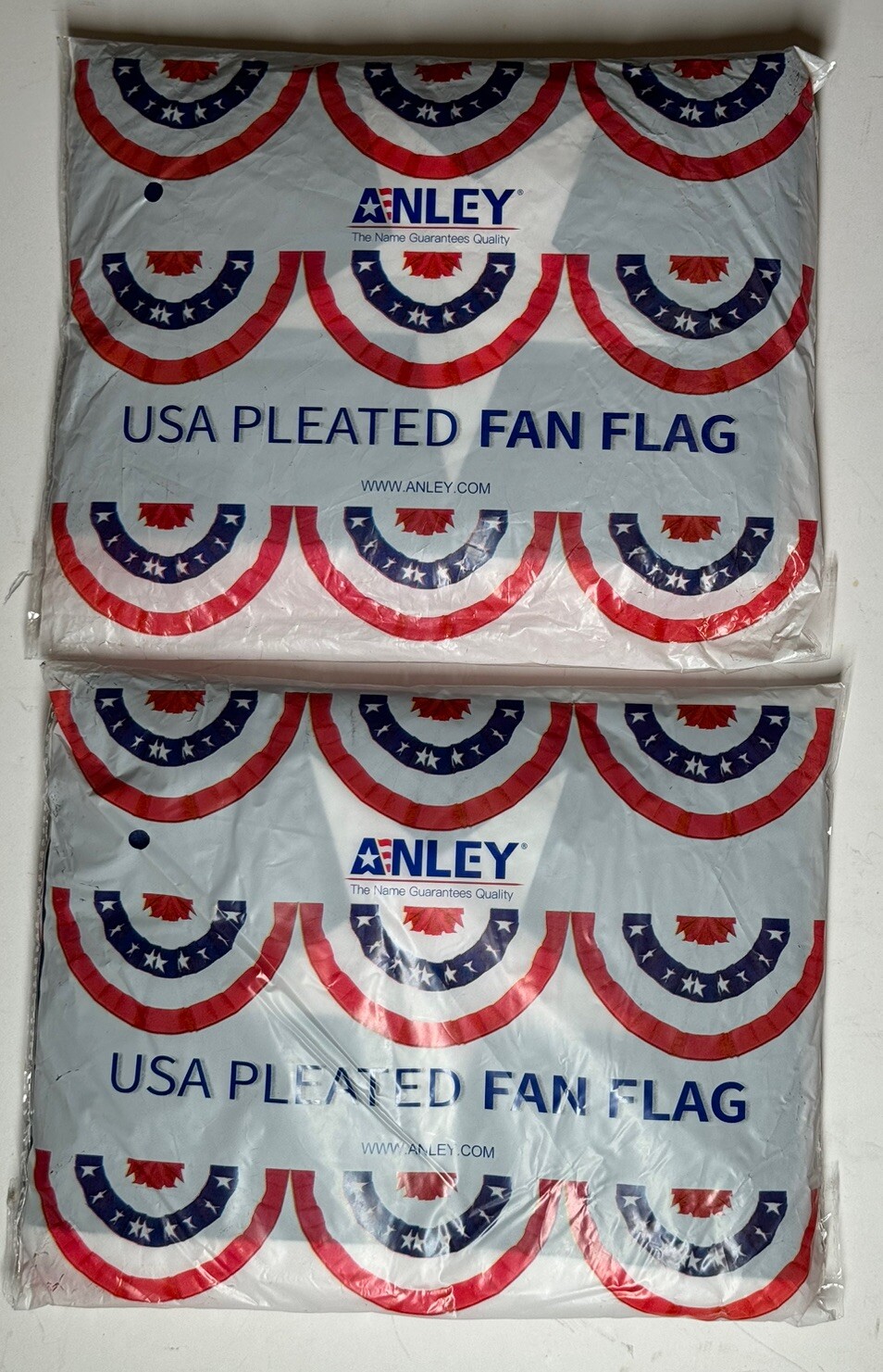 Anley USA Pleated Fan Flag 3×6 Feet American US Half Fan Banners (2 Pack)