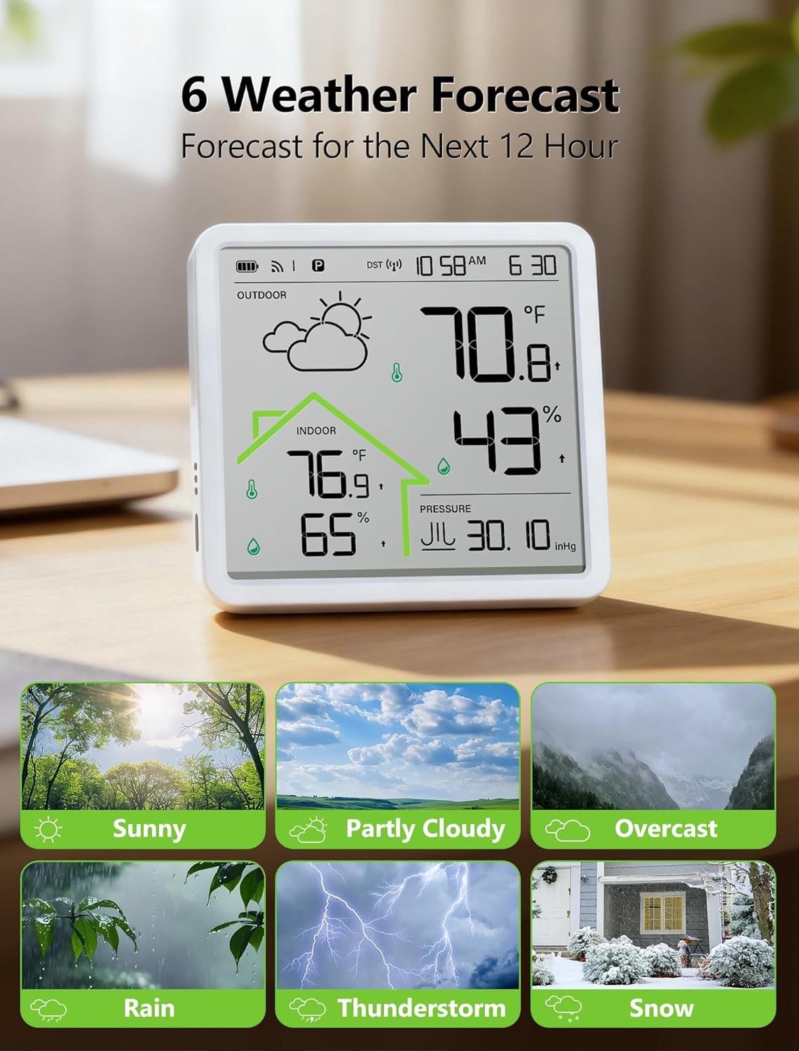 Weather Station with 1 Remote Sensor, Wireless Indoor Outdoor Thermometer Hygrom