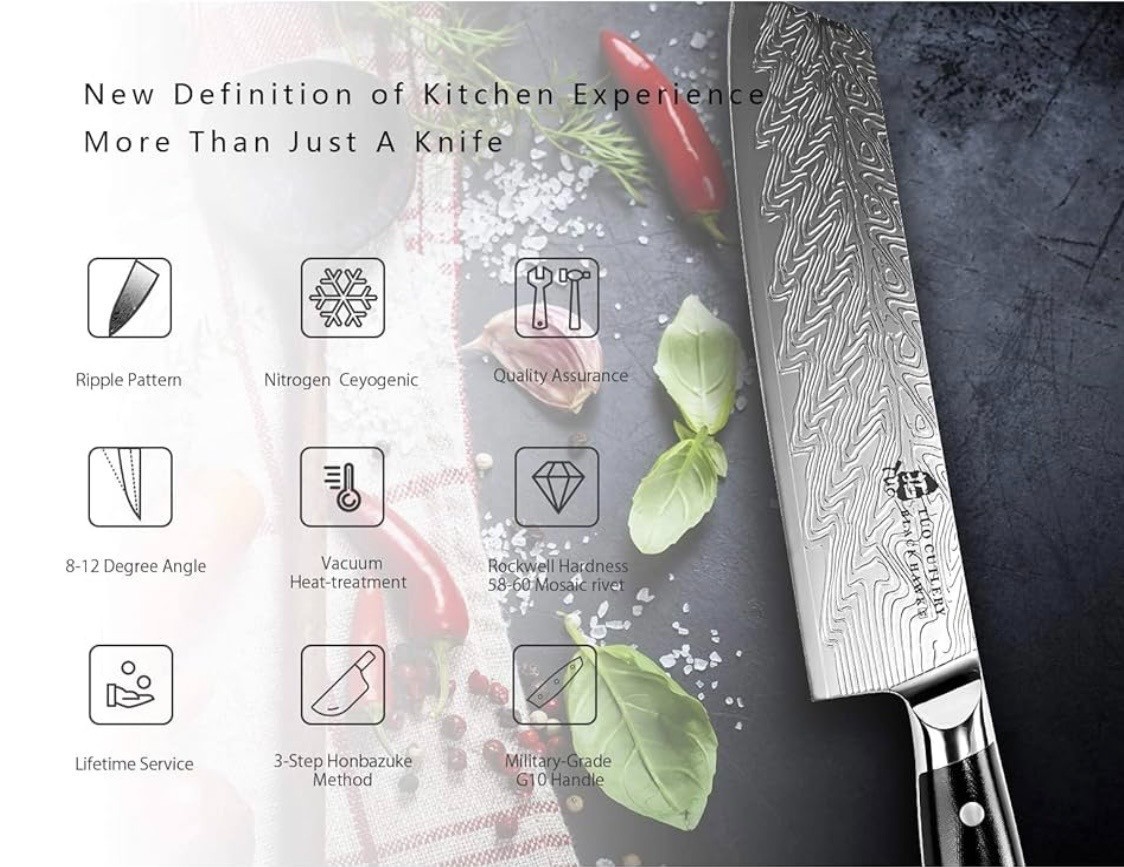 TUO Kiritsuke Chef Knife – Vegetable Cleaver Kitchen Knife 8.5-inch High Carbon
