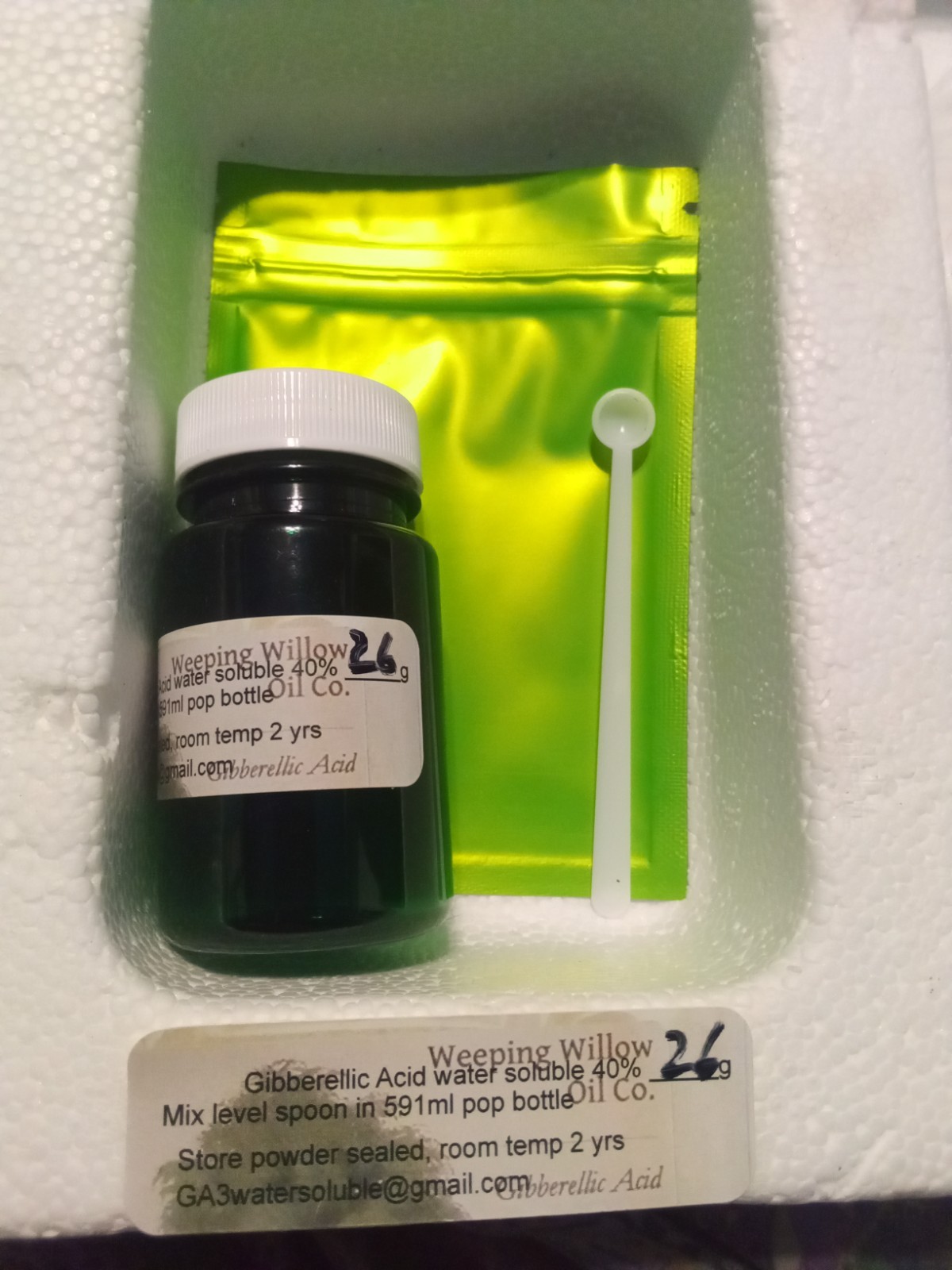 Gibberellic Acid GA3 25g 40% water soluble measuring spoons, 2 how to eBooks