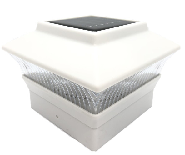Relightable 18pk Solar Powered LED White 4X4 Wood & Vinyl Deck Post Fence 244WC