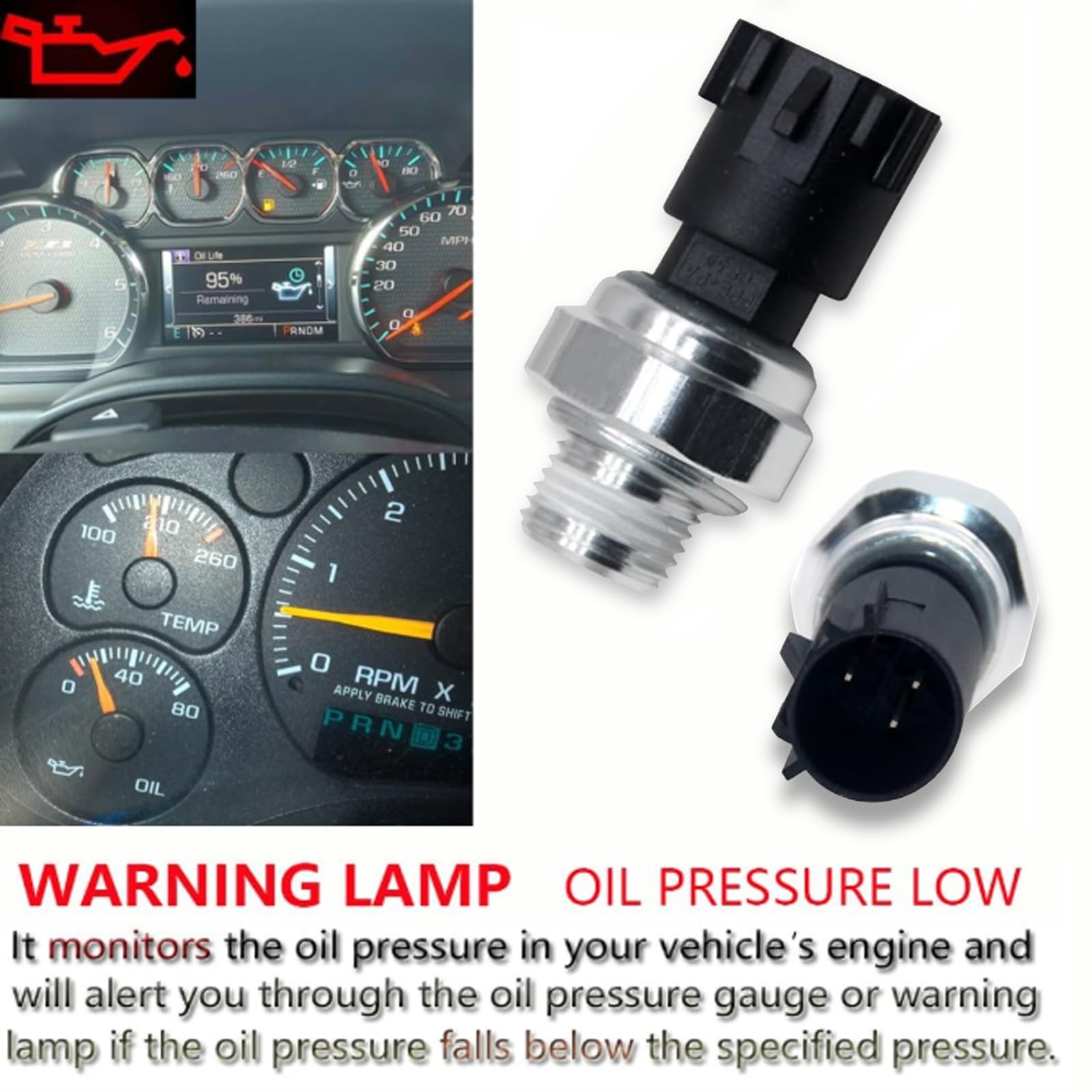 Oil Pressure Sensor Switch Sending Unit for Chevy Silverado Suburban Tahoe GM…