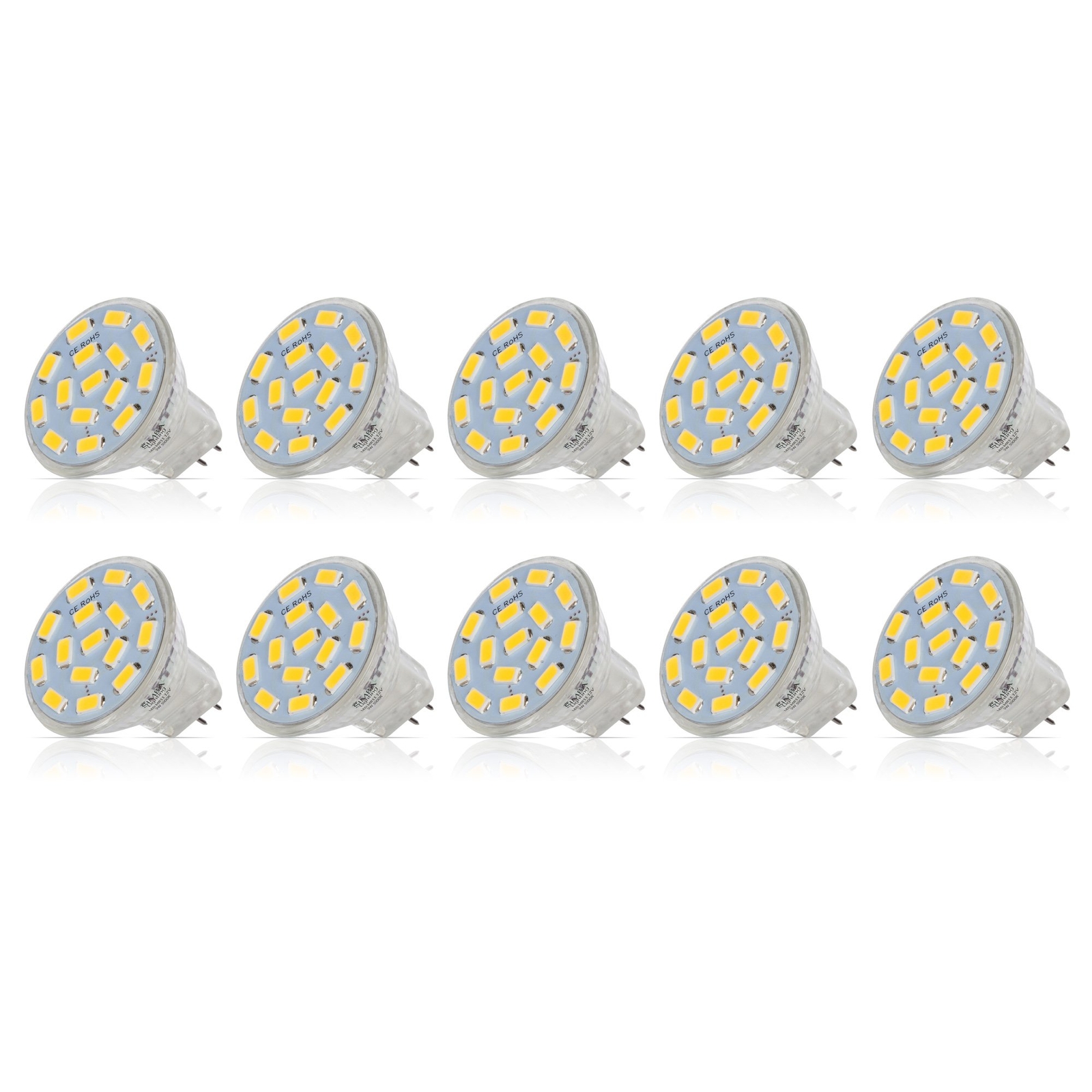 [10 Pack] LED MR11 3W 20W 12V Halogen Replacement GU4 Bi-Pin 5000K Daylight