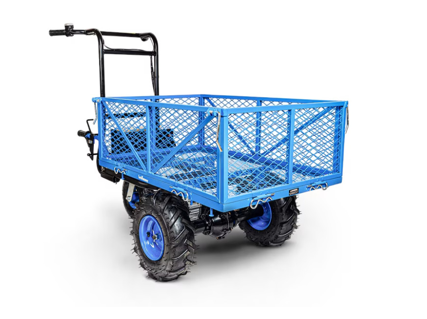 Landworks 48V 7Ah AGM Electric Utility Wagon 6-cu ft Steel Folding Yard Cart NEW