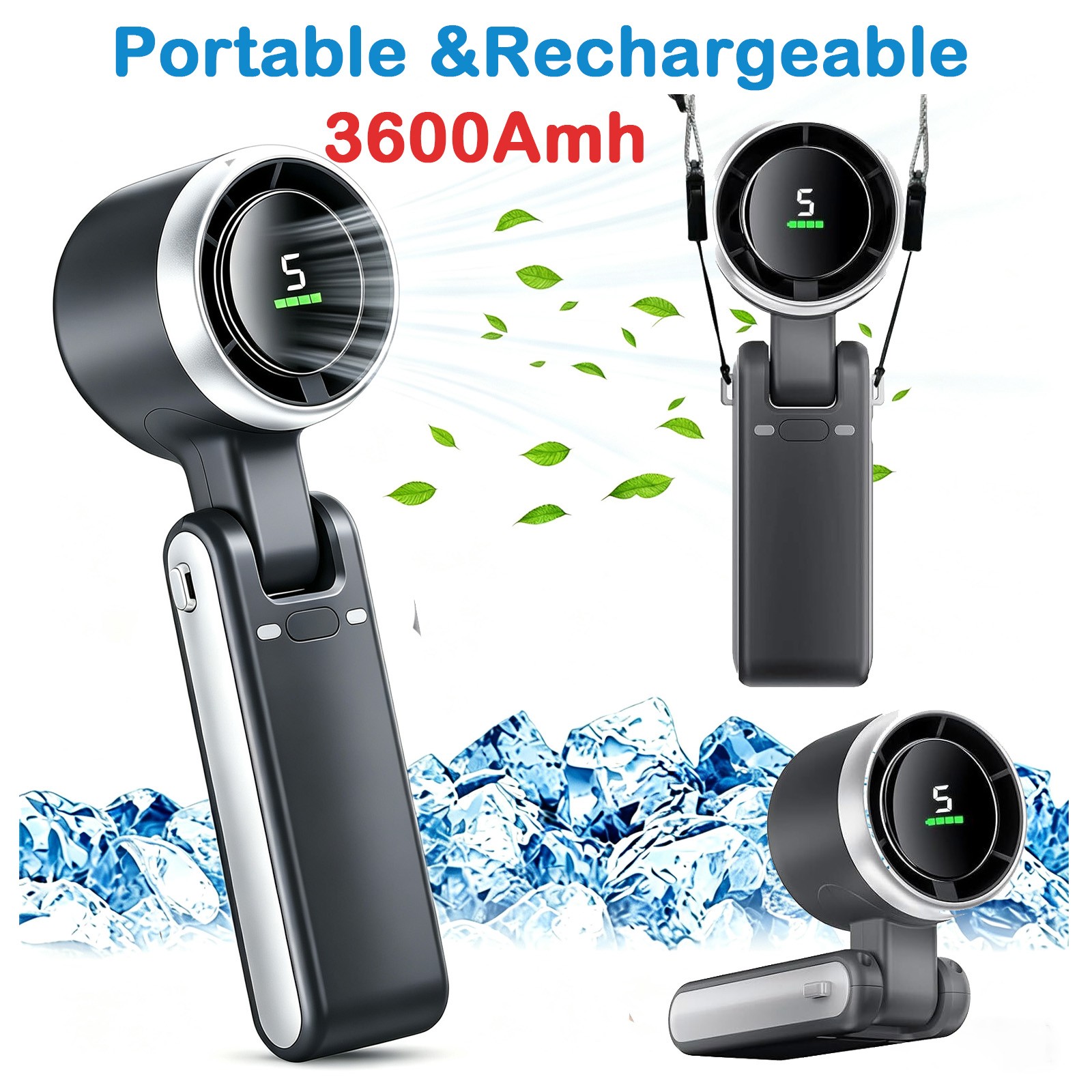Portable Handheld Turbo Fan Mini USB Rechargeable Cooling Fan Up to 10 Hours US