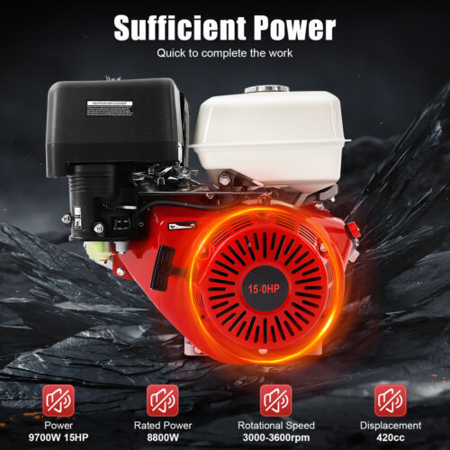 420 CC 15 Hp 4-stroke Gasoline Engine Horizontal Motor Cable Start 9700w