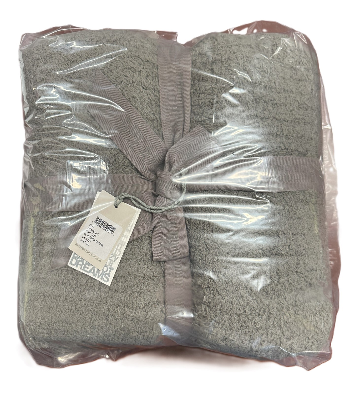 BAREFOOT DREAMS CozyChic Ribbed Throw – 54″ X 72″ Charcoal