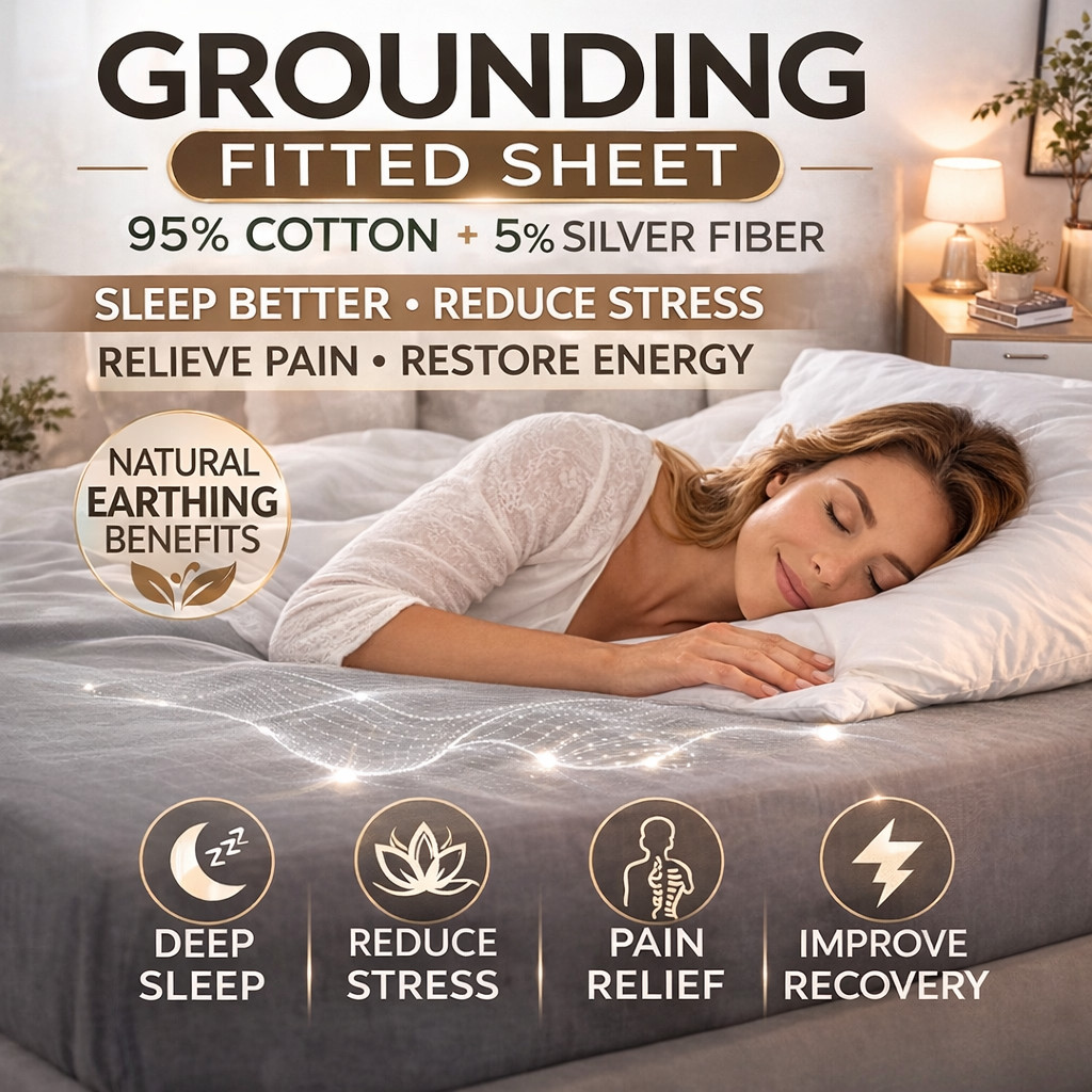 Grounding Earthing Fitted Sheet Twin 5% Silver Fiber Bed Sheet White