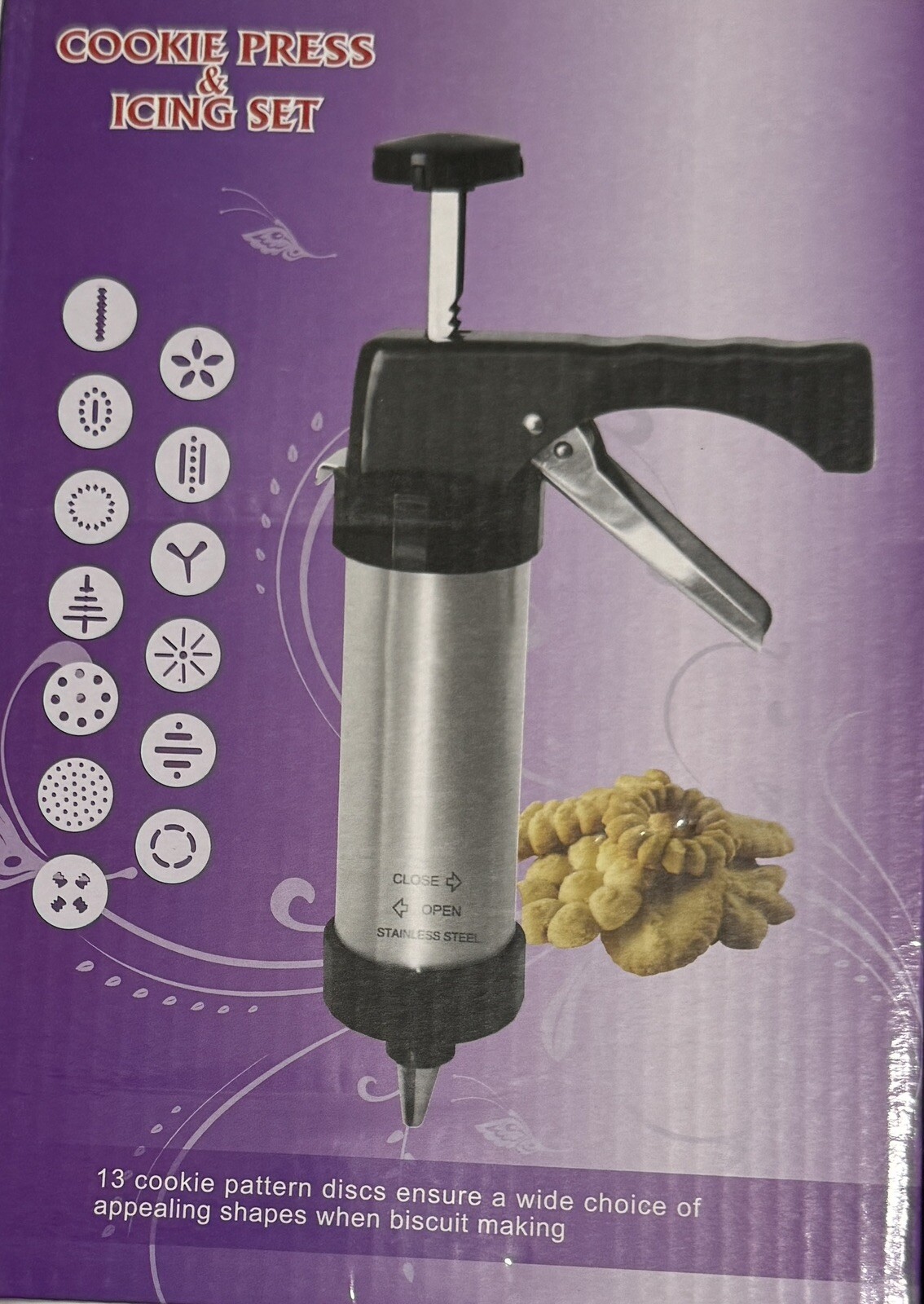 Cookie Press for Baking Cookie Press 13 Cookie Discs & 8 Icing Baking Set/US