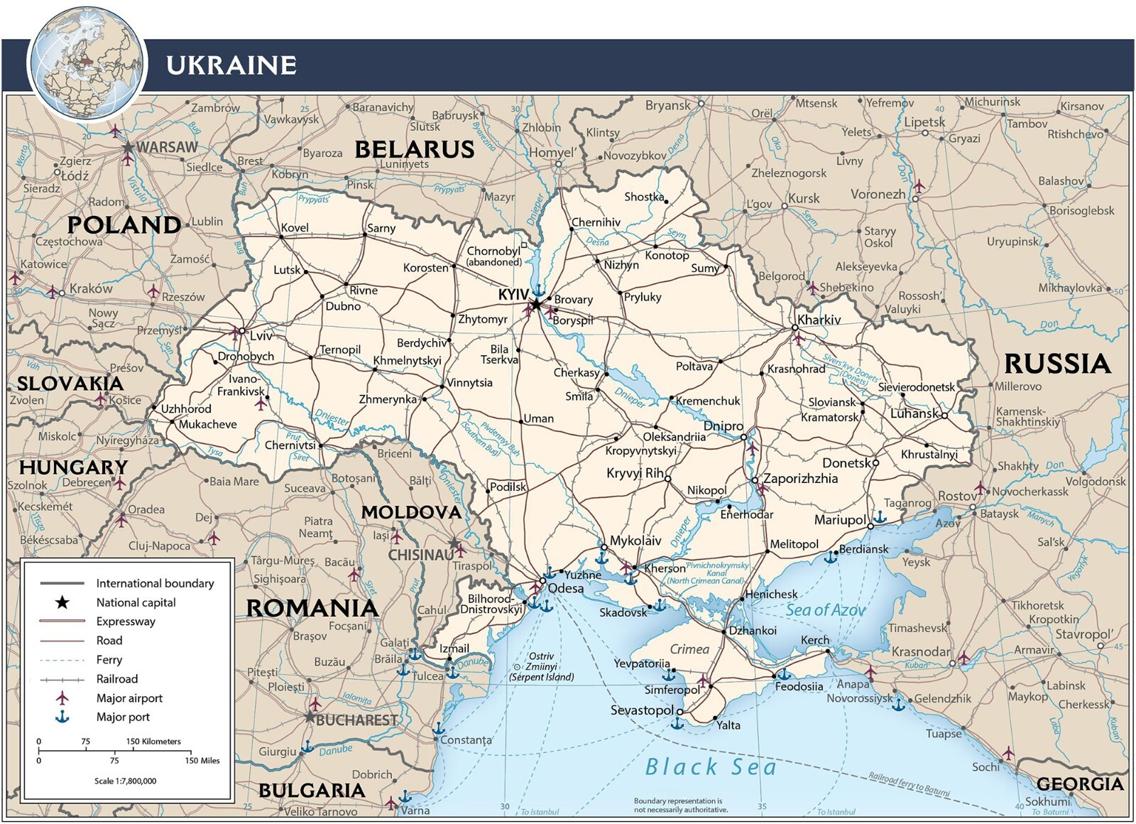 2022 CIA Map of Ukraine Geography Homeschooling History Poster Print