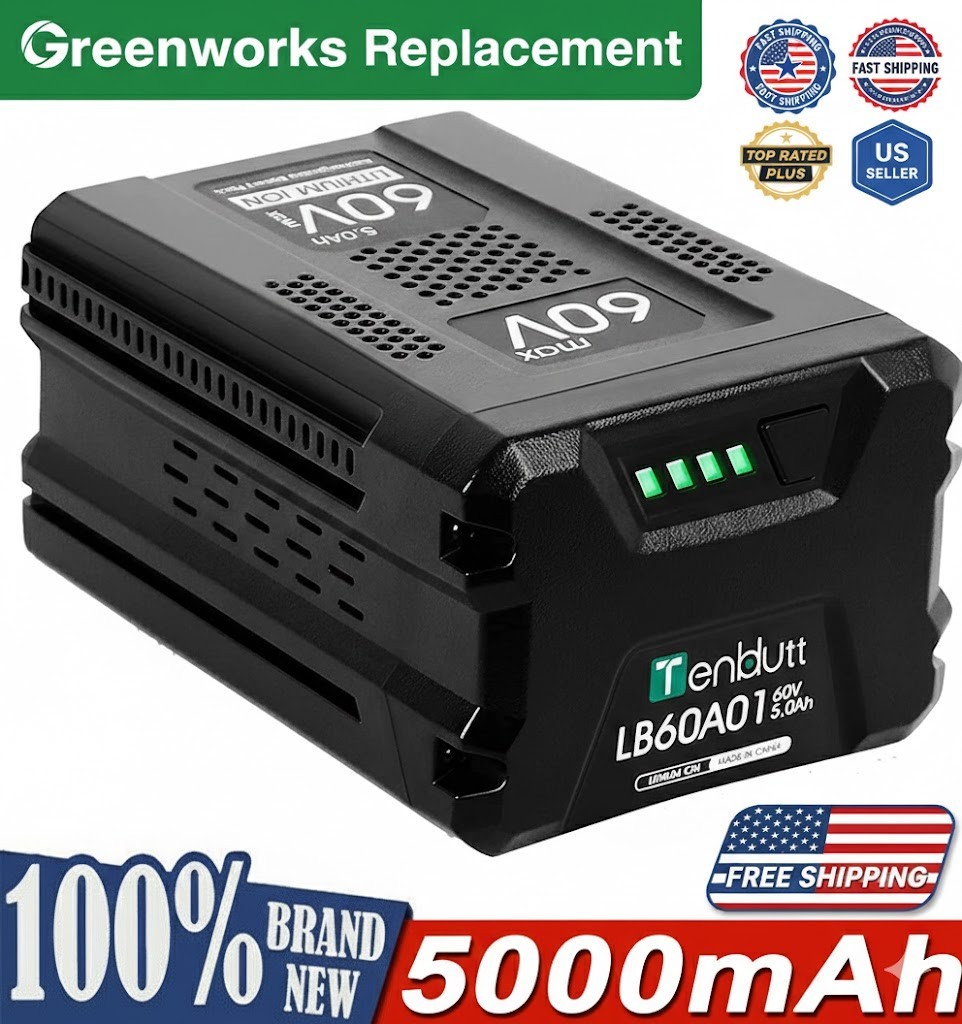 60V 5.0Ah Replacement for Greenworks Pro 60v Battery LB6051 LB604 LB602 B6025