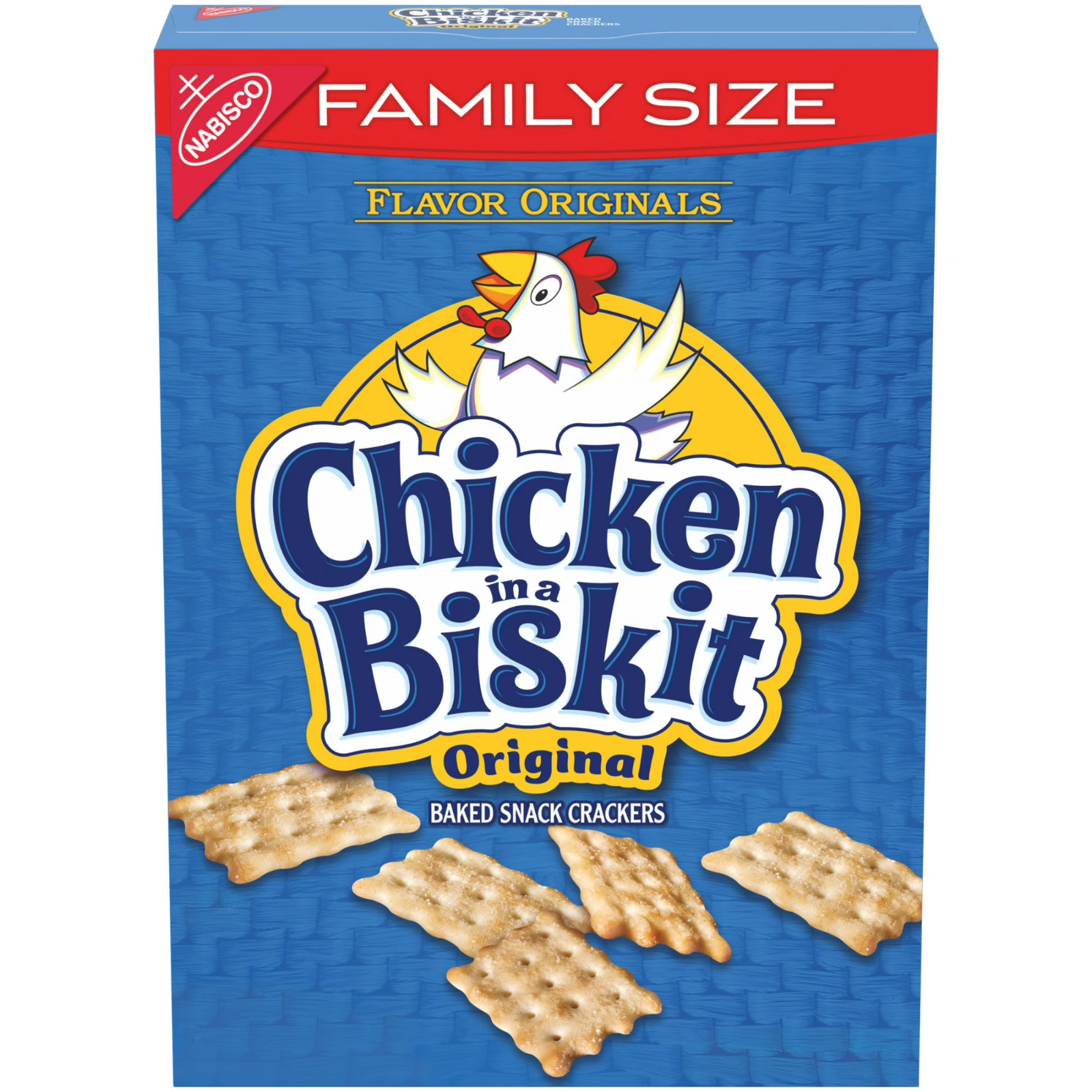 CHICKEN IN A BISKIT Original Baked Snack Crackers, Lunch Snacks, Family Size, 12