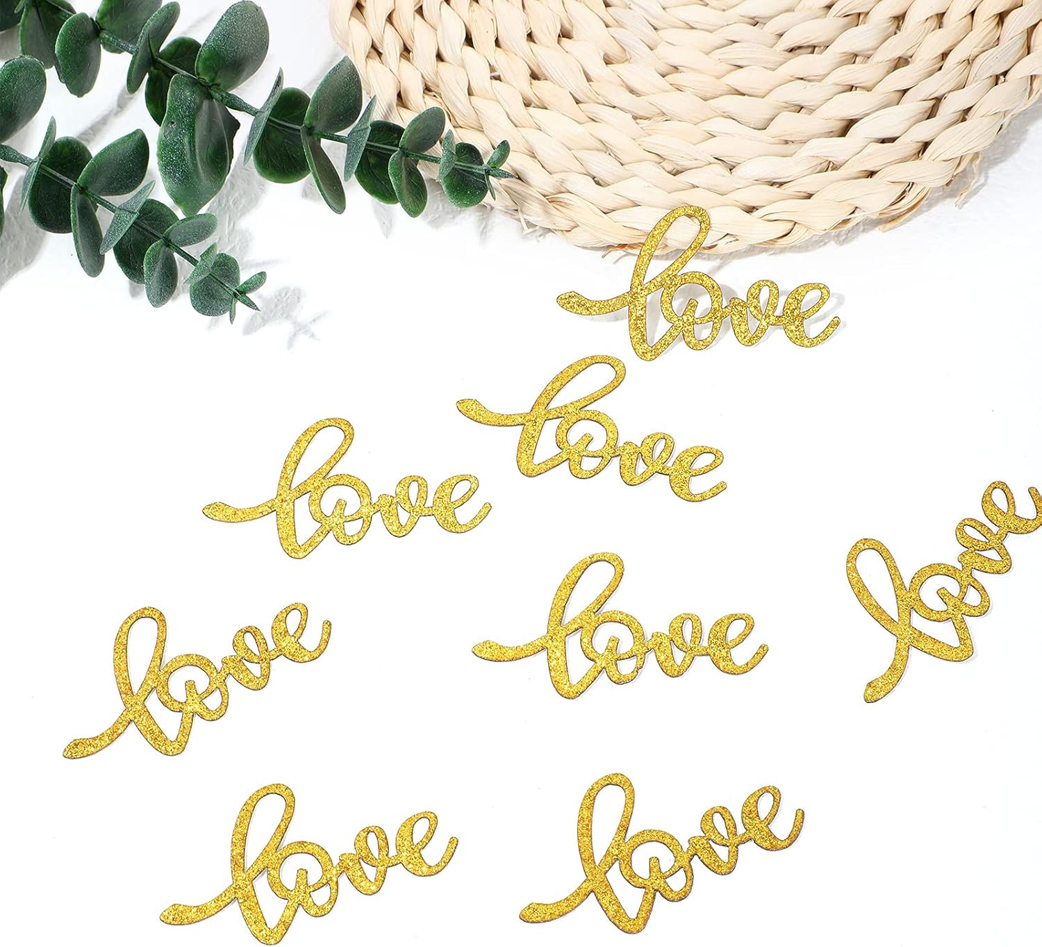 100 Pieces Gold Wedding Table Confetti Love Glitter Confetti Engagement Party Ta