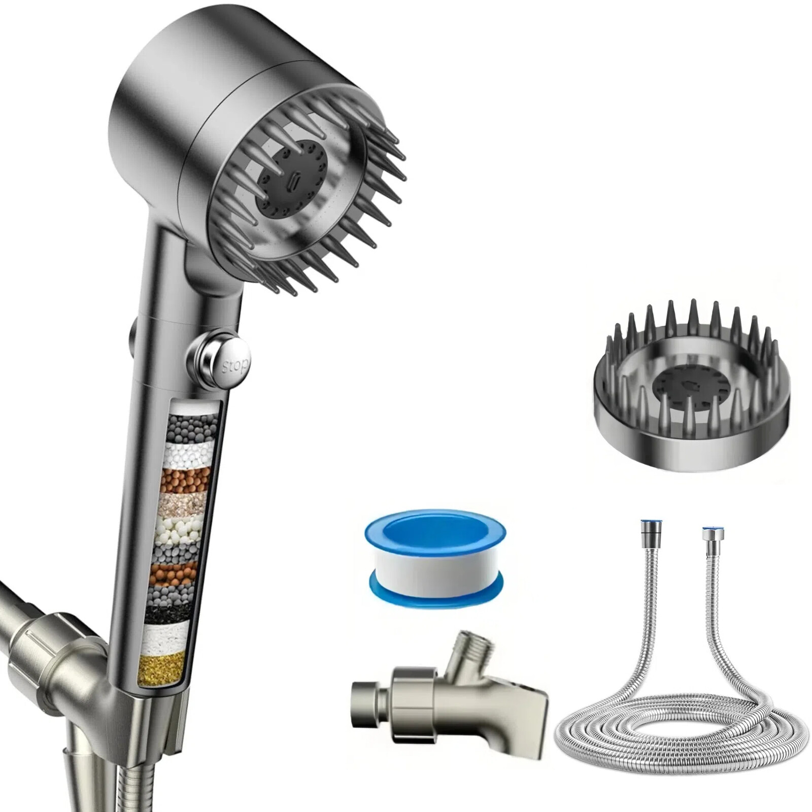 High Pressure Shower Head with Handheld Spray Combo,18 Stage Filtered Showerhead