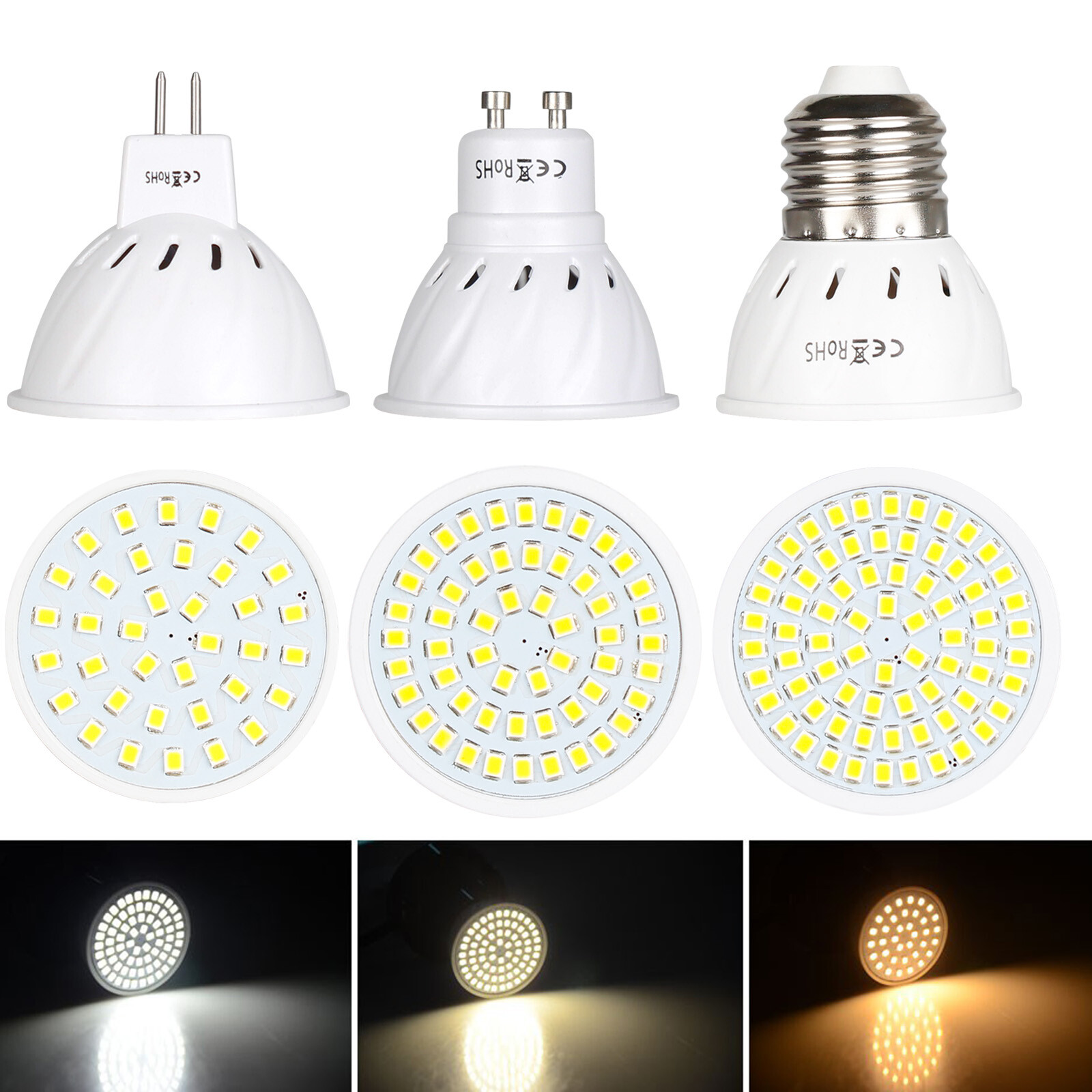 LED Bulb Spotlight 3W 5W 7W MR16 GU10 E27 2835 SMD Replaced 35W Halogen Lamps US