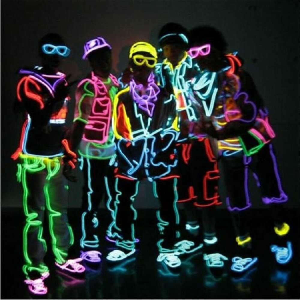 Neon LED Light Glow EL Wire String Strip Rope Tube Decor Car Party + Controller