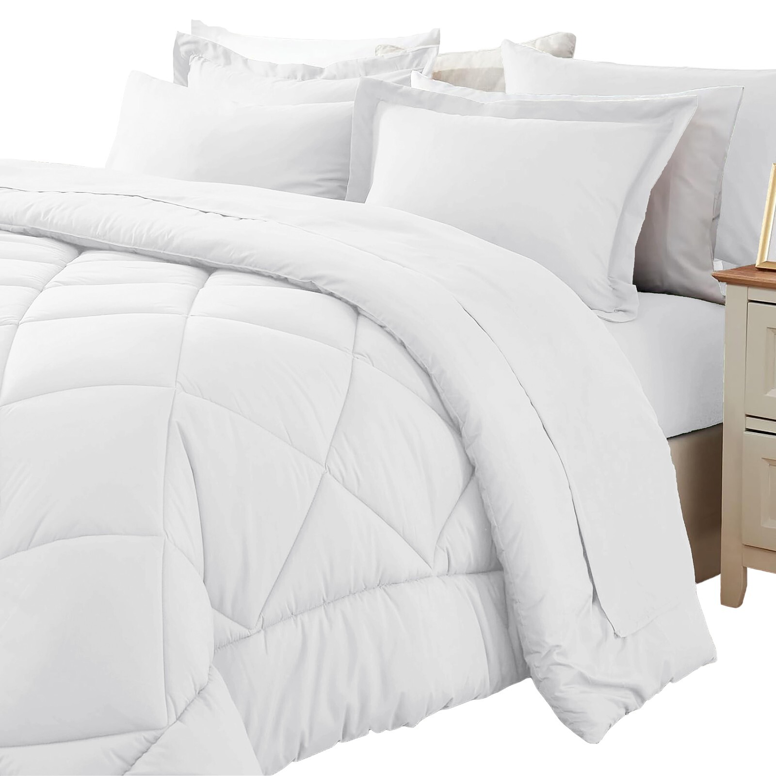 7 Piece Bed in a Bag Microfiber Comforter Set Twin/Queen/King Size Quilt Bedding