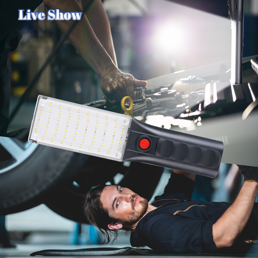 Rechargeable LED COB Work Light Flashlight w/ Magnetic Base 5 Modes 360° Rotate