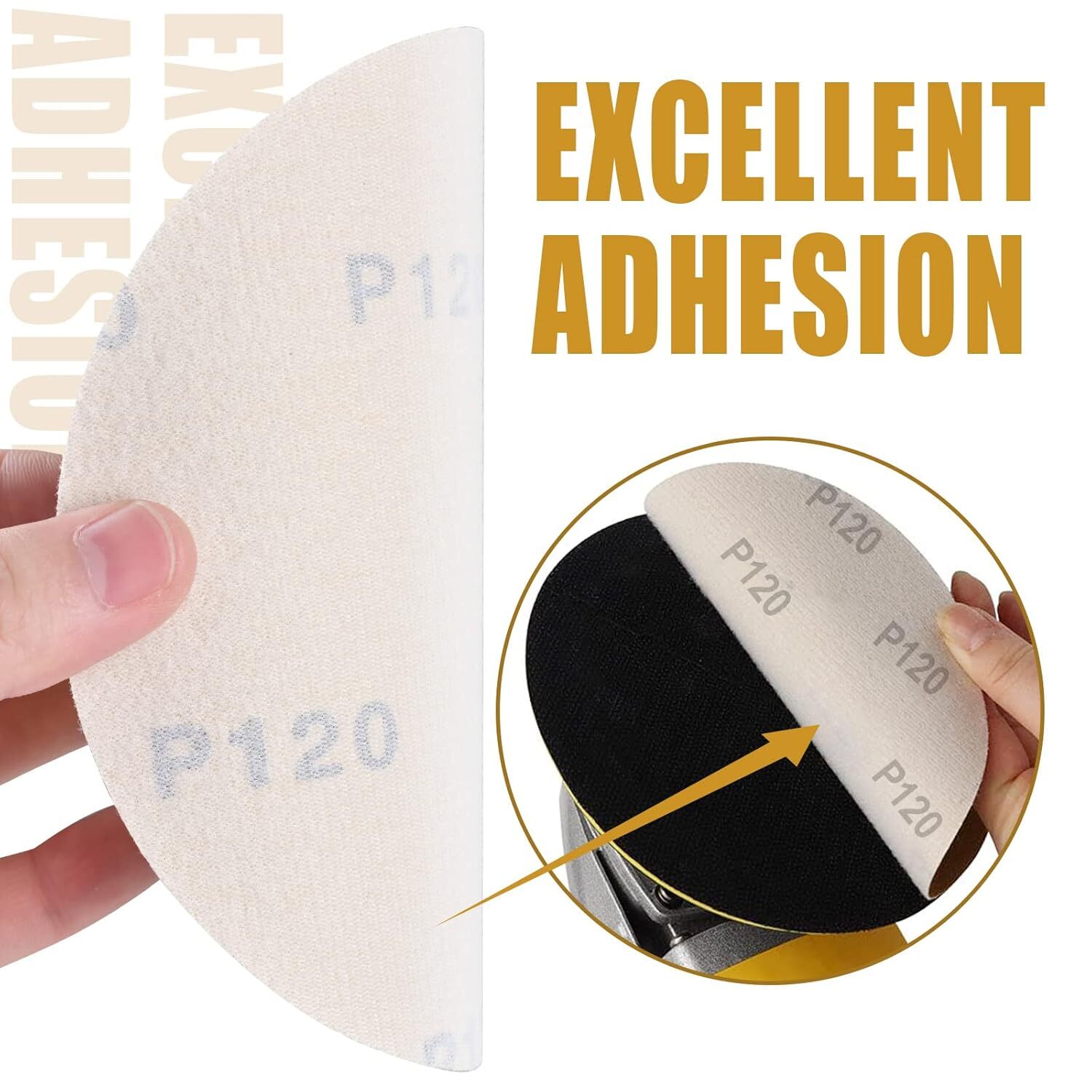 SATC 25PCS 6″(150mm) Hook&Loop Sanding Disc – Aluminum Oxide 0-Hole P40 for Wood