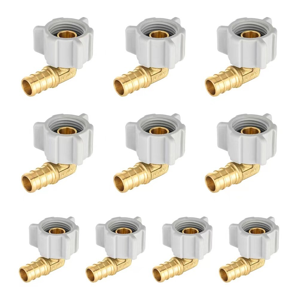EFIELD 10PCS 1/2″ PEXX 1/2″ FEMALE NPT SWIVEL ELBOW BRASS CRIMP FITTING, NO LEAD
