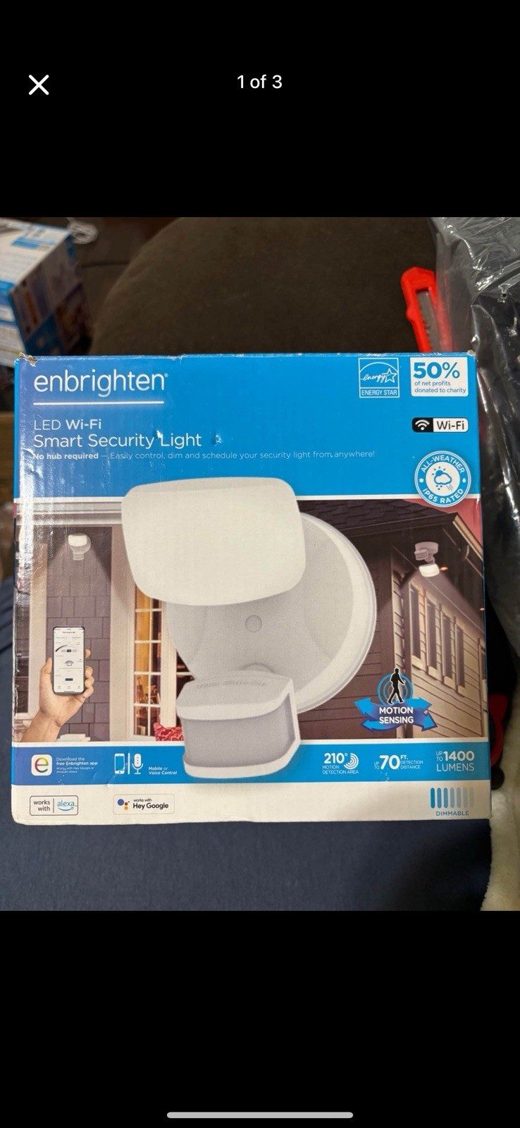 Enbrighten 210-Degree 145W Hardwired LED White Motion-Activated Flood Light