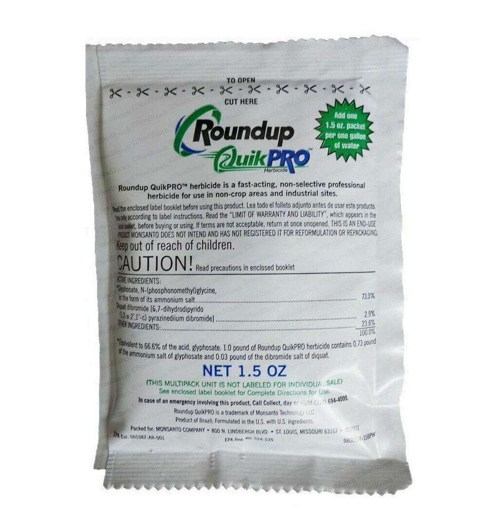 Roundup QuickPRO 3 Boxes- Makes 15 Gallons 73.3% Glyphosate Weed Root Killer