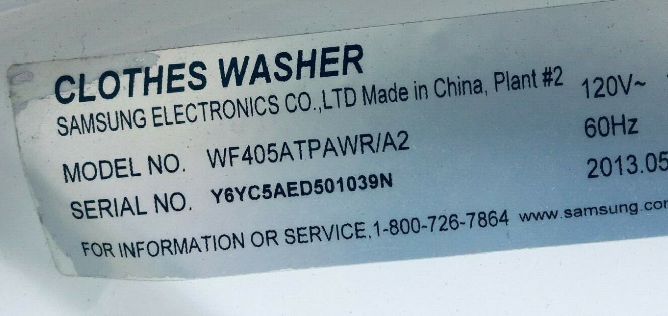 Samsung Electric Washer Model WF405ATPAWR/A2 not available
