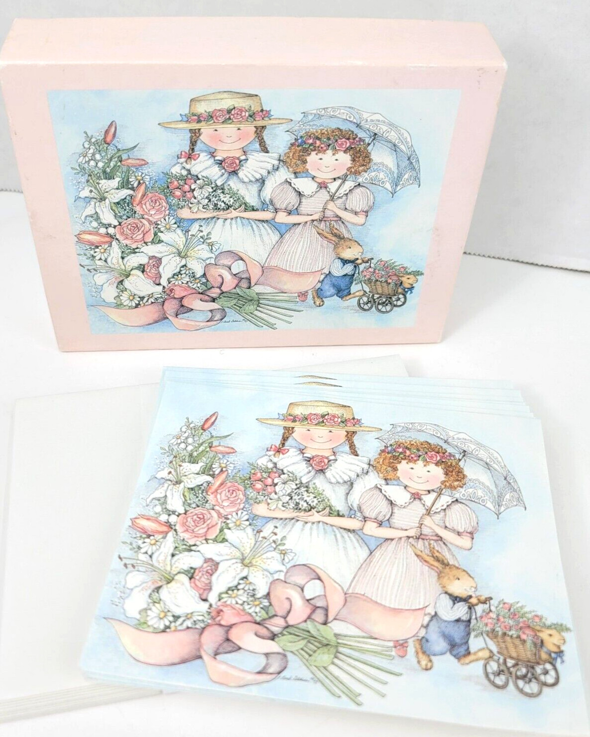 11 Main Street Press Sunday Best Note Cards Girls Floral Rabbit Sherri Baldwin