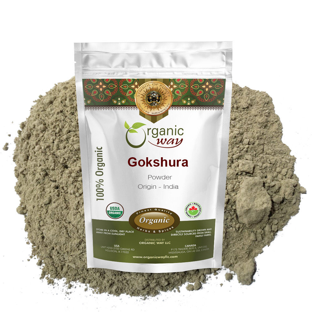 Organic Way Gokshura Powder – Organic, Kosher & USDA Certified | Origin – India