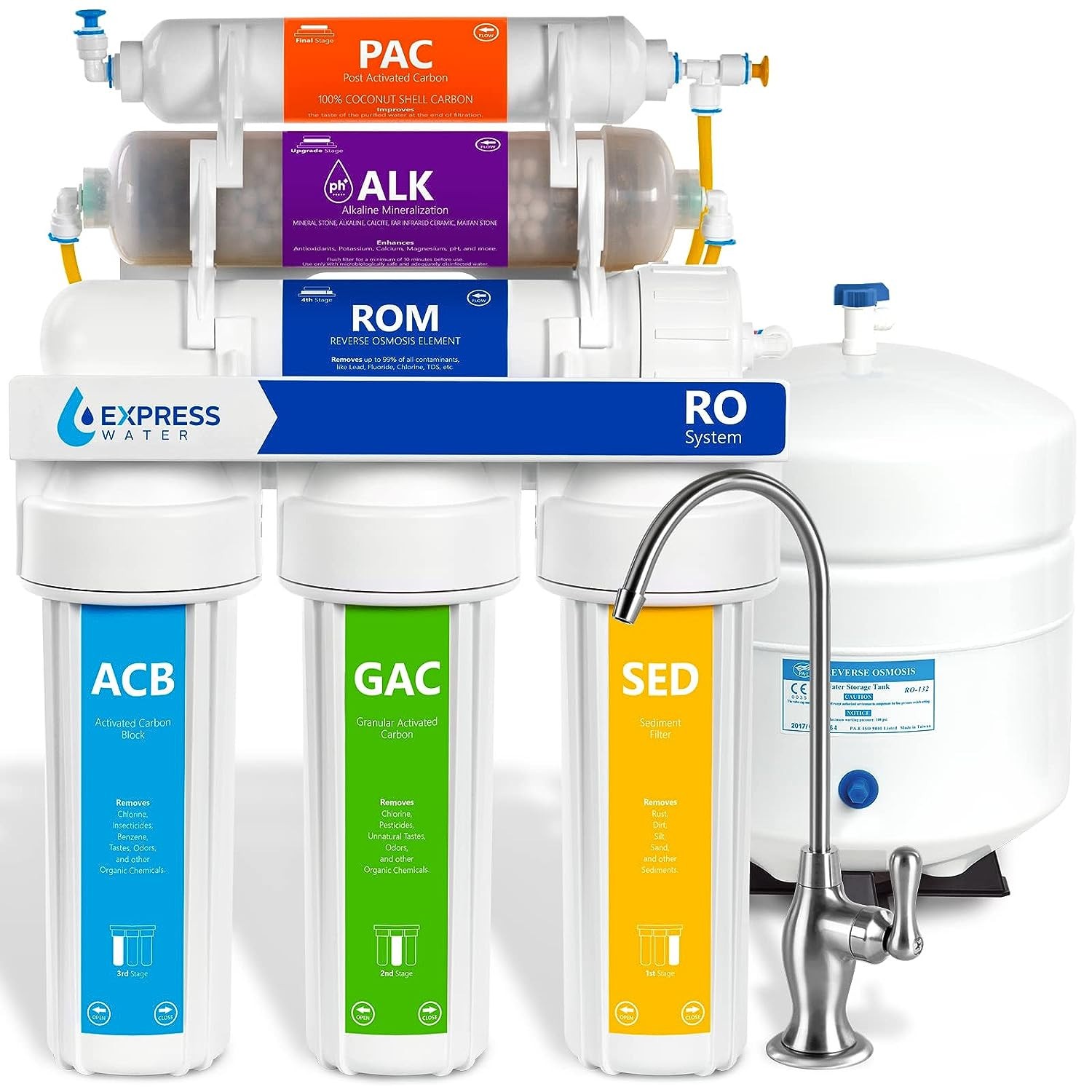 Filtration System Reverse 10 Osmosis Alkaline Stage Water RO Wat
