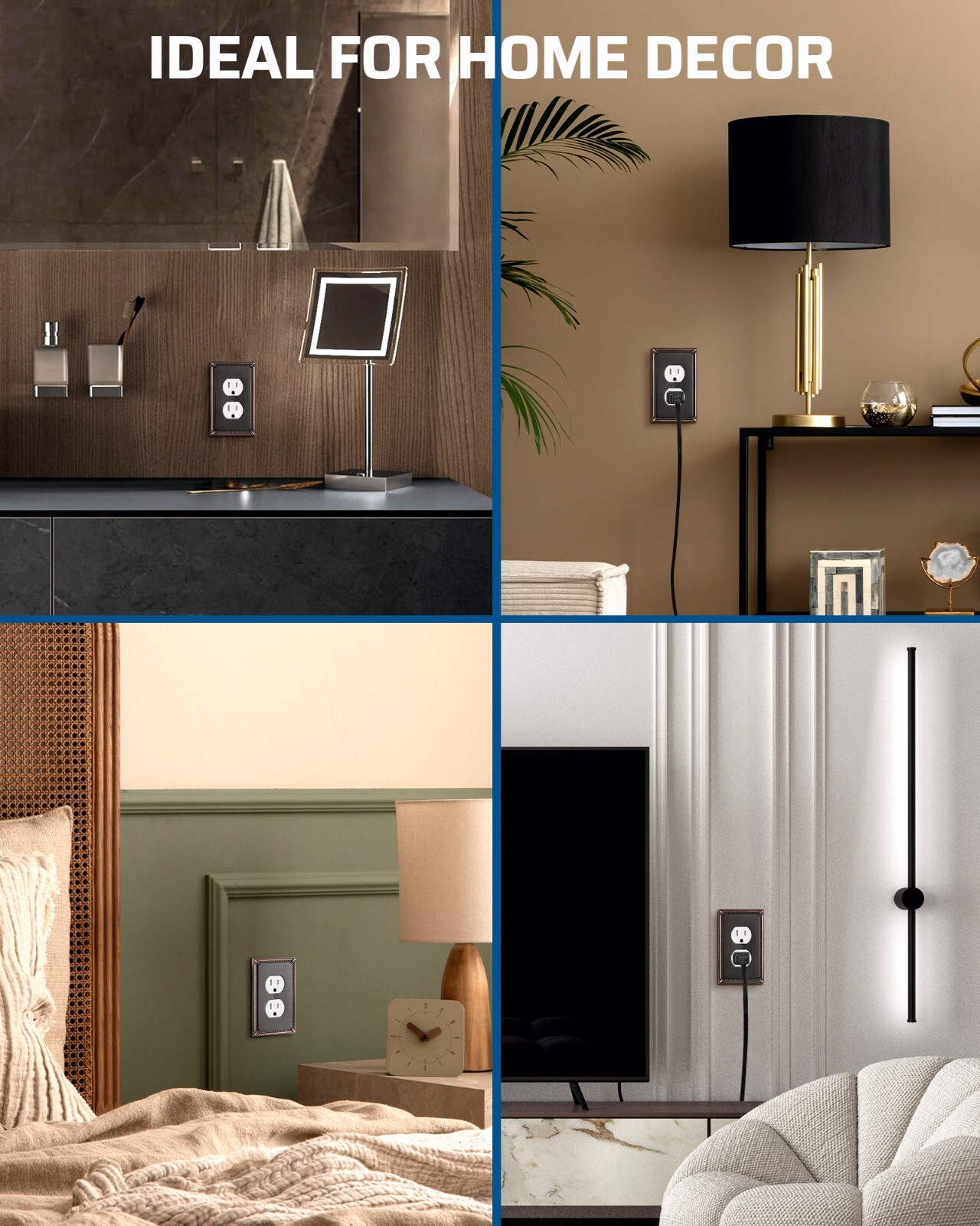 DEWENWILS Wall Plate Switch Plate Outlet Cover, Aged Bronze Light Switch 6 Pack