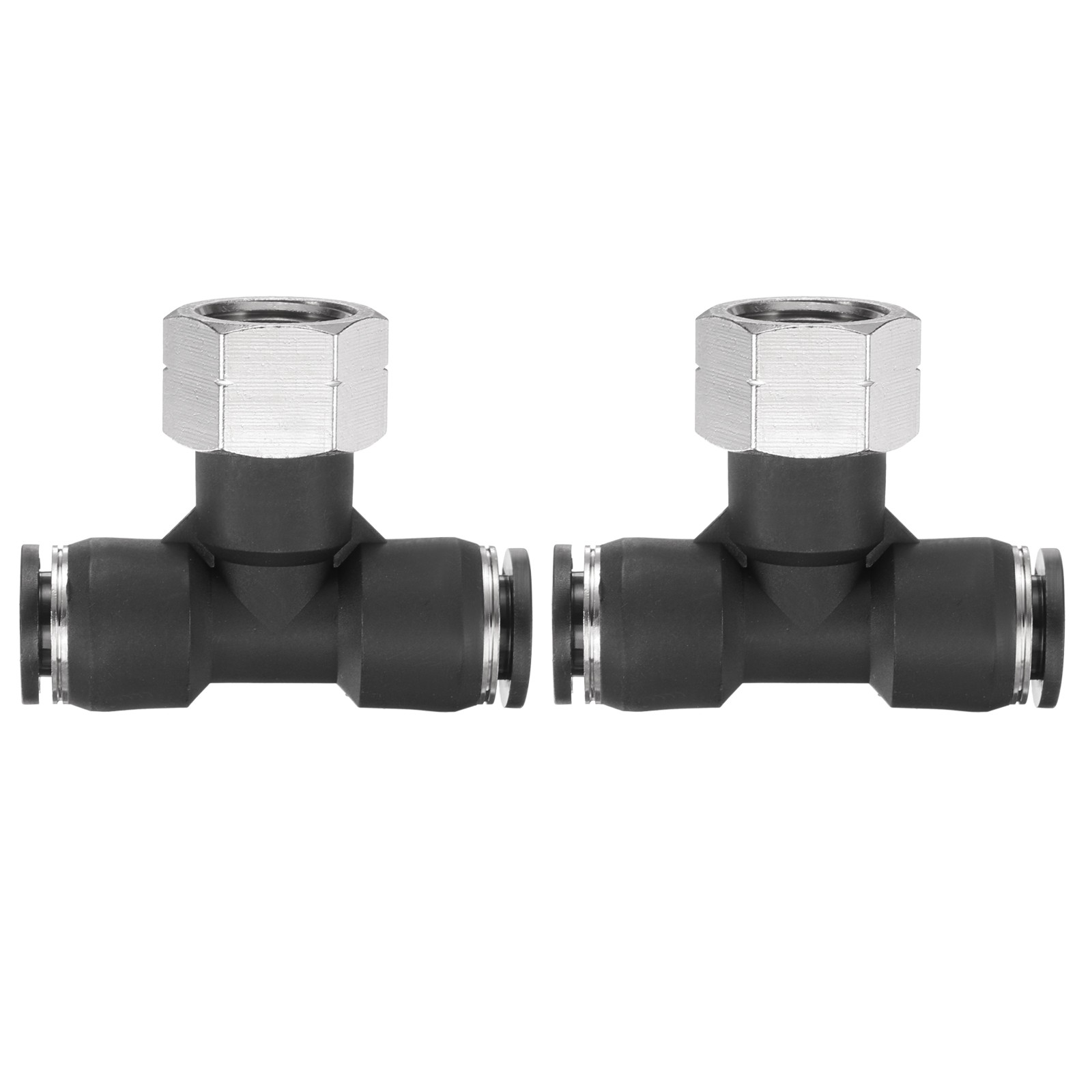 2pcs Air Line Fitting G 3/8″ x NPT3/8″ Female Thread Push to Connect Branch Tee