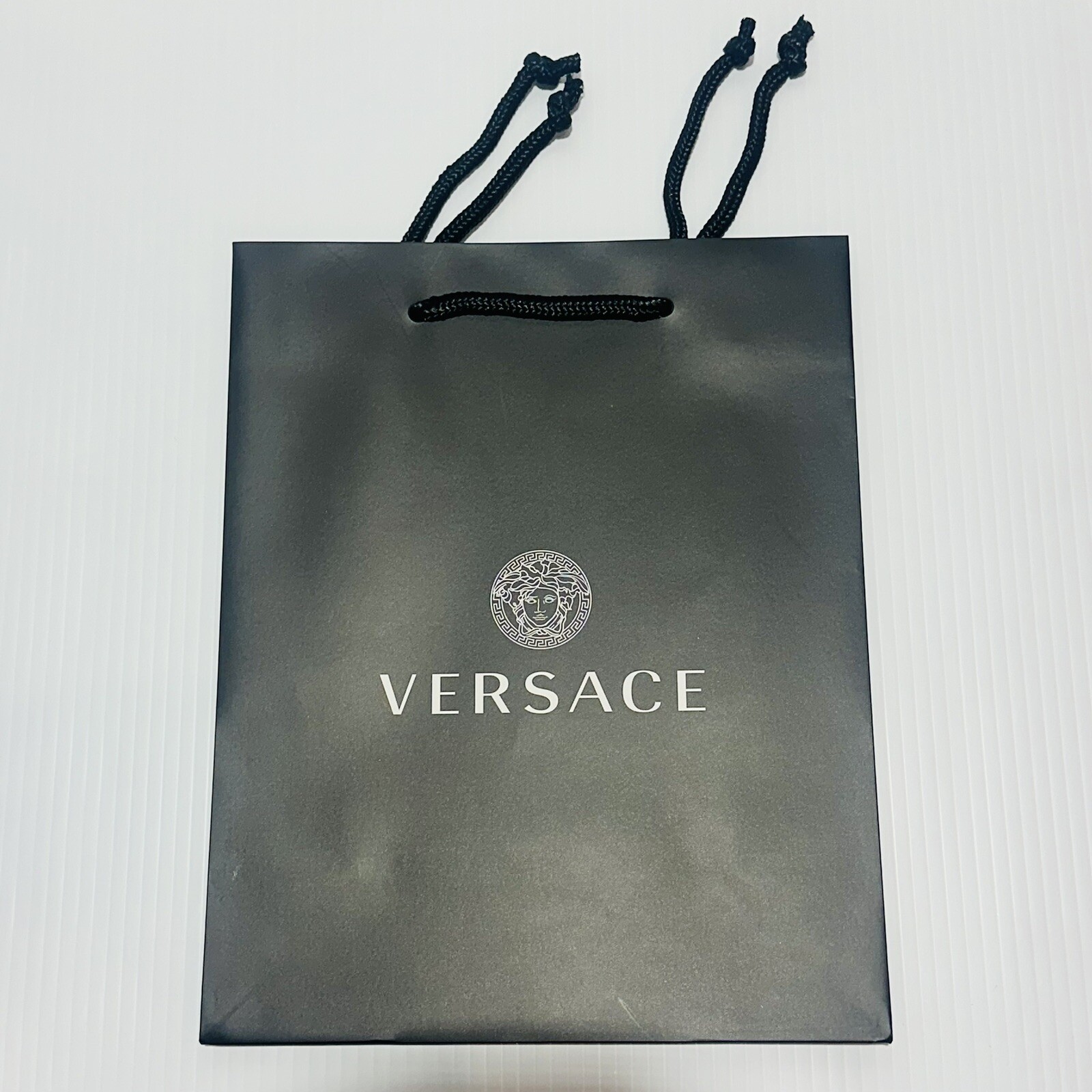 Versace Authentic Black Shopping Paper Bag Gift Tote Small 12” X 9.5” X 4.25”