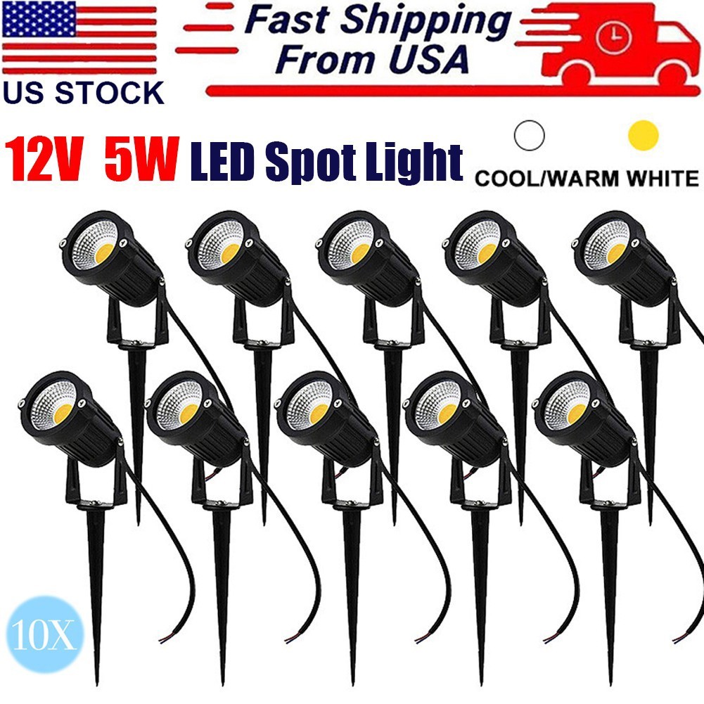 LED Low Voltage 12V 5W Landscape Light 3000K Garden Outdoor Lamp Spotlight IP65