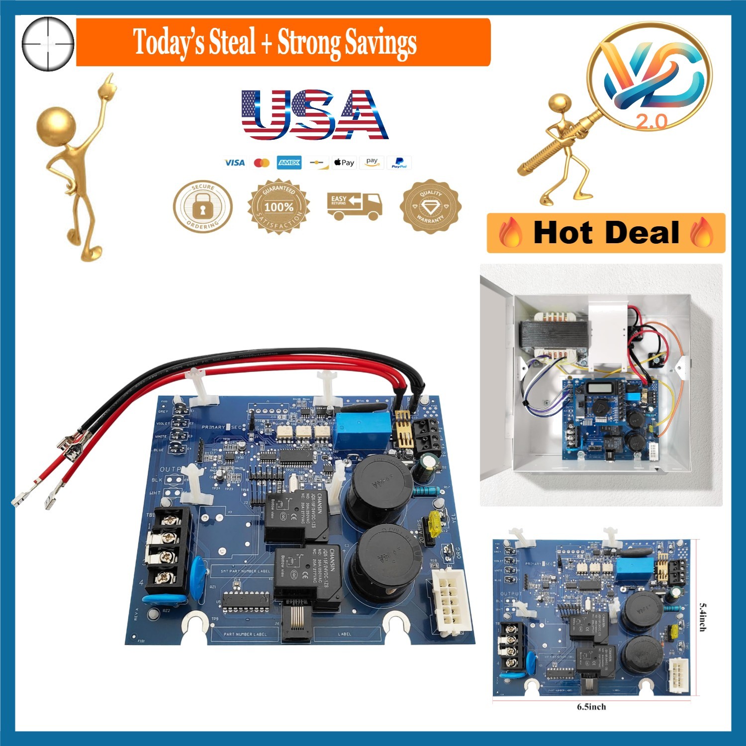 New GLX-PCB-RITE Main Circuit Board for Hayward Aquarite Salt Systems