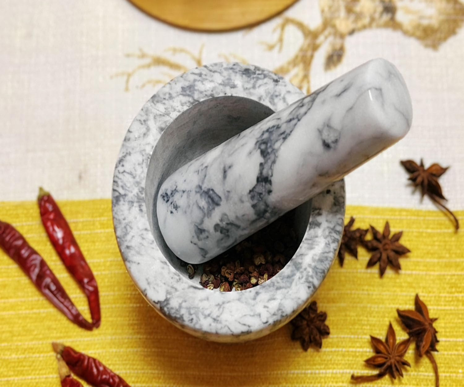 Marble Granite Pestle Replacement Light Gray White 5.3 Inch Heavy Stone Manual G