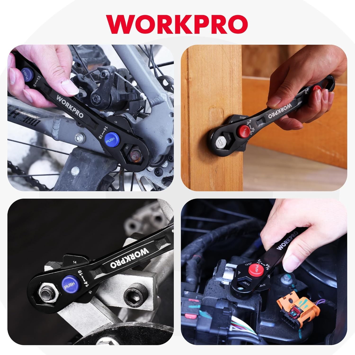 WORKPRO 2PC 12-in-1 Universal Adjustable Wrench Set 8-19mm Metric 5/16″-3/4″ SAE