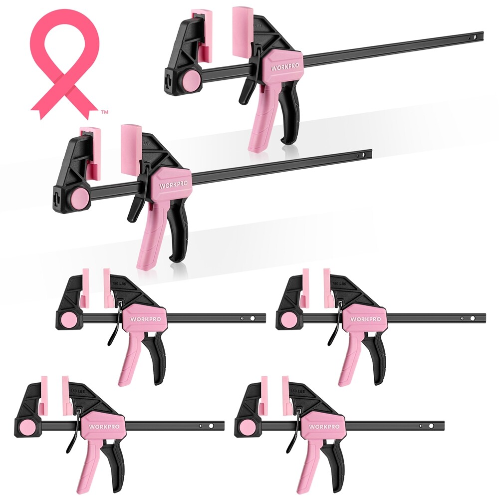 6PACK Bar Clamps for Woodworking F Clamp 4-Pack 6″ and 2-Pack 12″ Clamp/Spreader