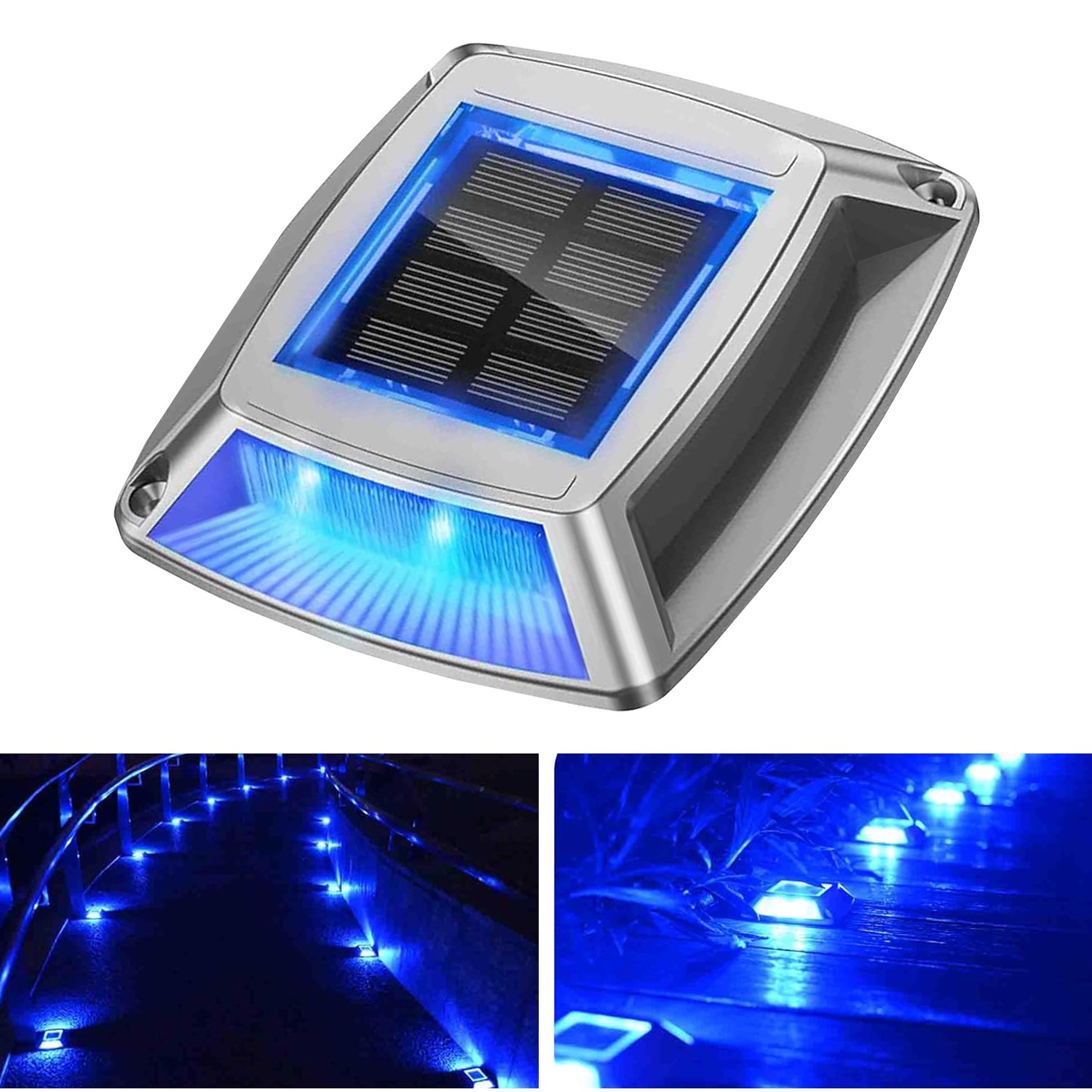 Solar Driveway Lights Outdoor Yard Sidewalk LED Solar Dock Deck Step Stairs Lamp