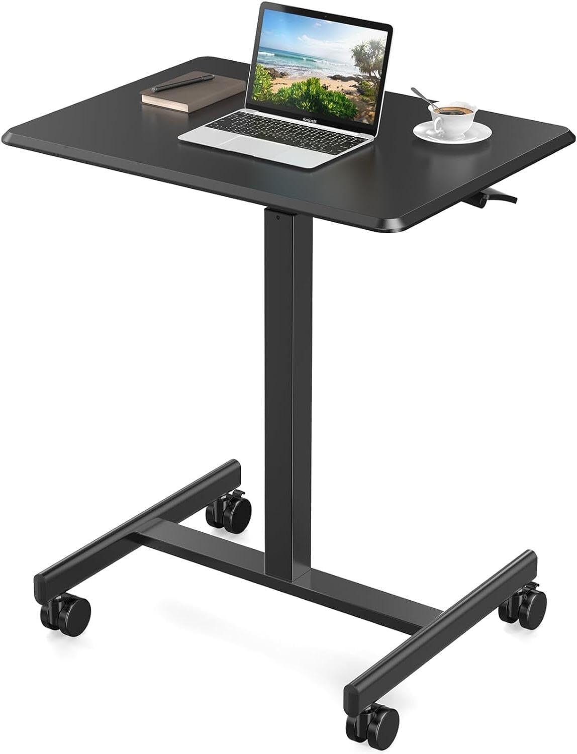Home Mobile Portable Laptop Desk Adjustable Height Rolling Small Standing Desk