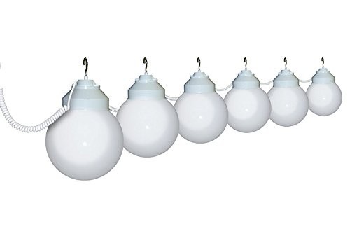 String Lights Outdoor 30ft White Light Set 8 Shatter & Waterproof Globes w Bag