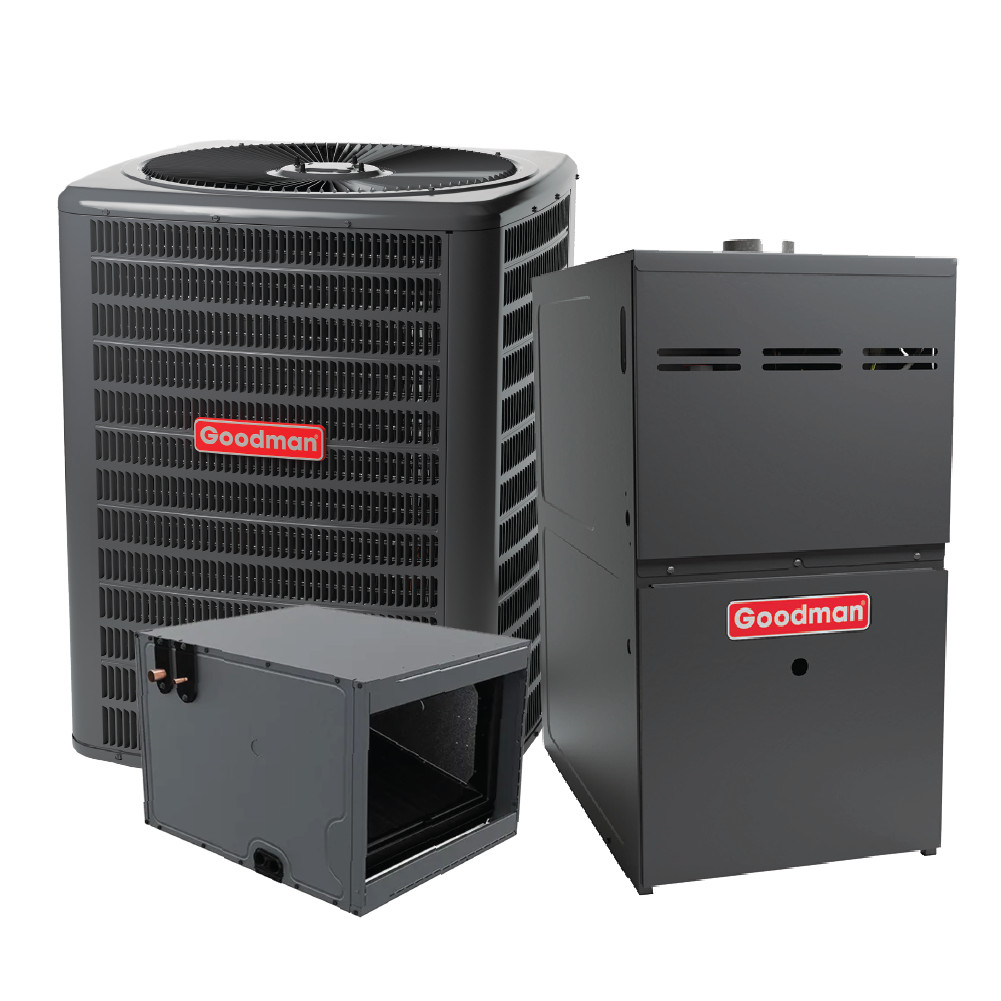 Goodman 1.5 Ton 14.5 SEER2 R32 AC 80% AFUE 60K BTU Gas Furnace – Horizontal