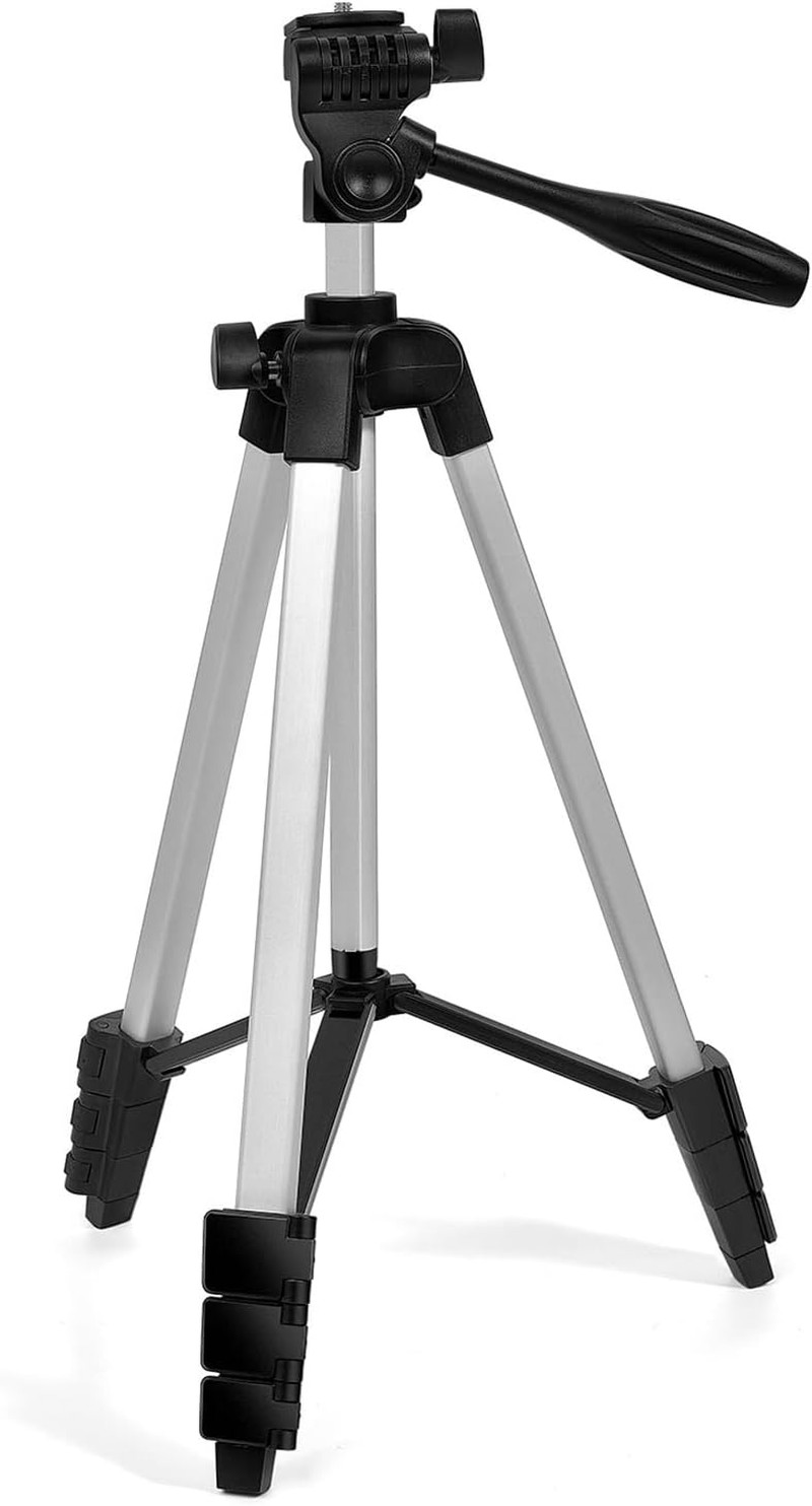 16.5″-55″ Aluminum Tripod for Laser Level, 1.2lb Lightweight, 3D Pan Tilt with B