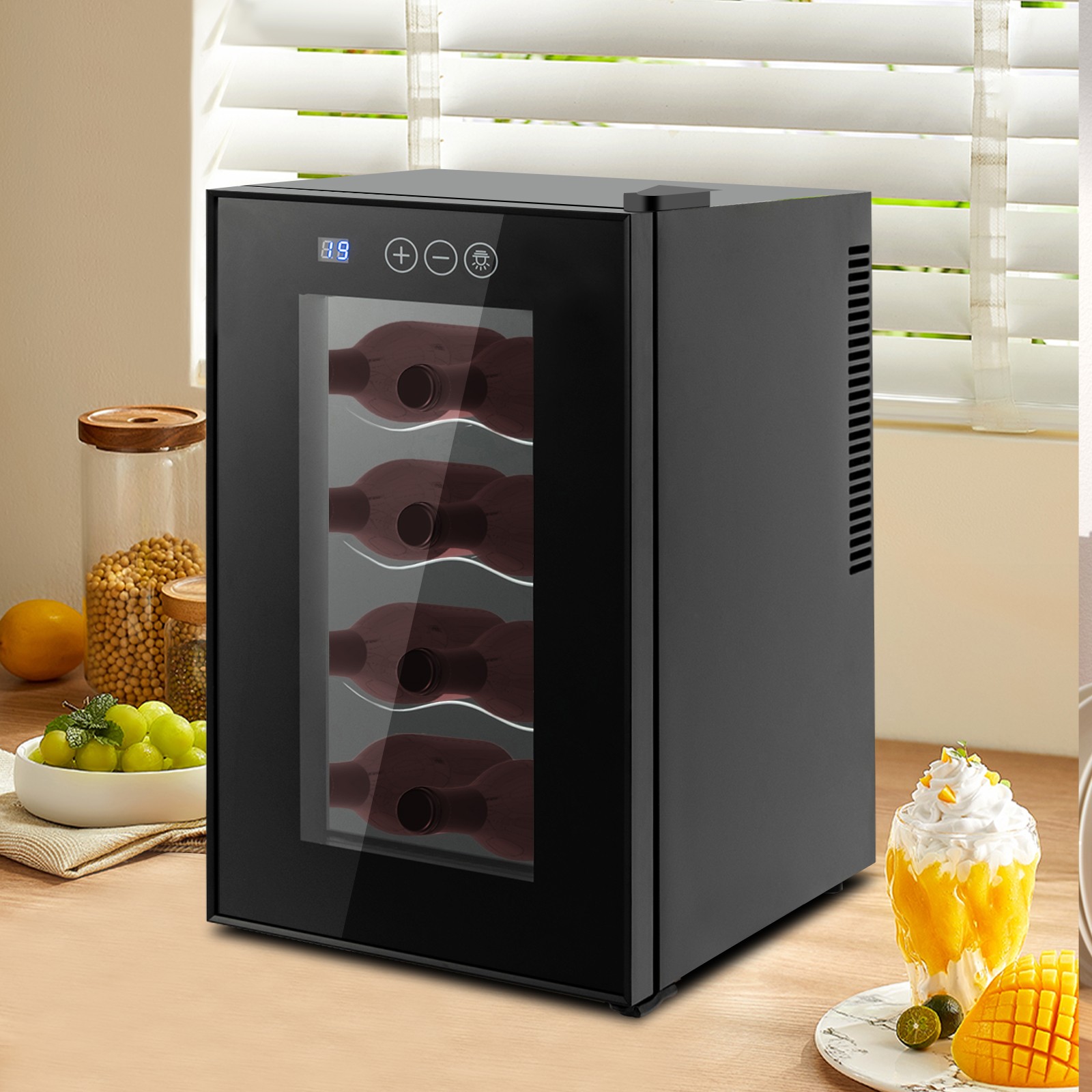 8 Bottle Wine Cellar, Wine Cooler, Beverage Wine Chiller 25.8*50.2*46.5cm