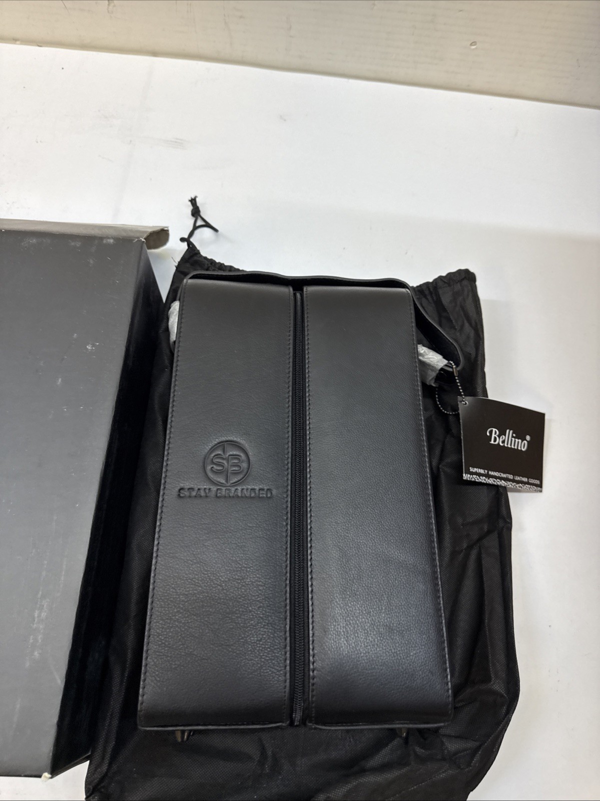 Bellino Leather Two Bottle Wine Case Carrier