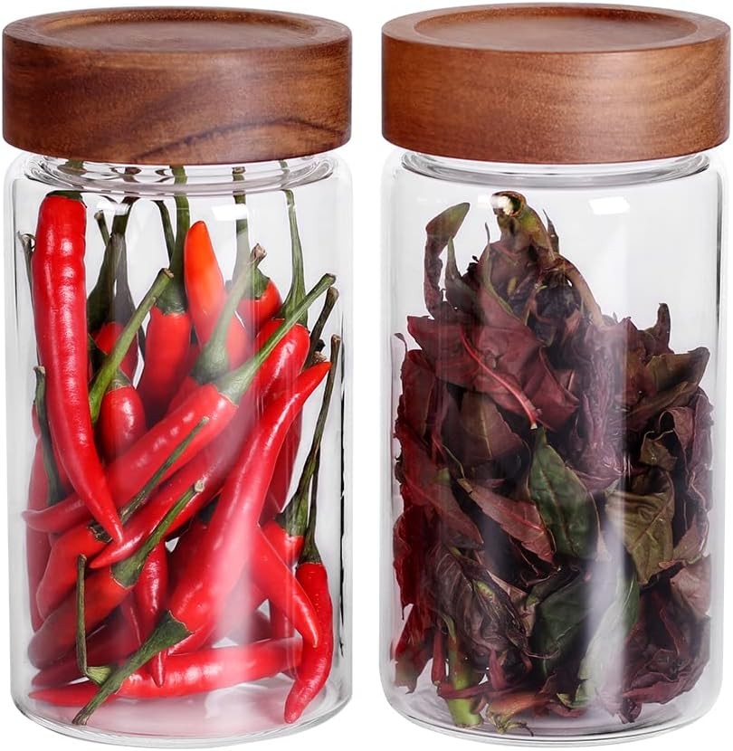with Screw Cap (2-Units) kitchen jars, 580ML*2 Food Storage