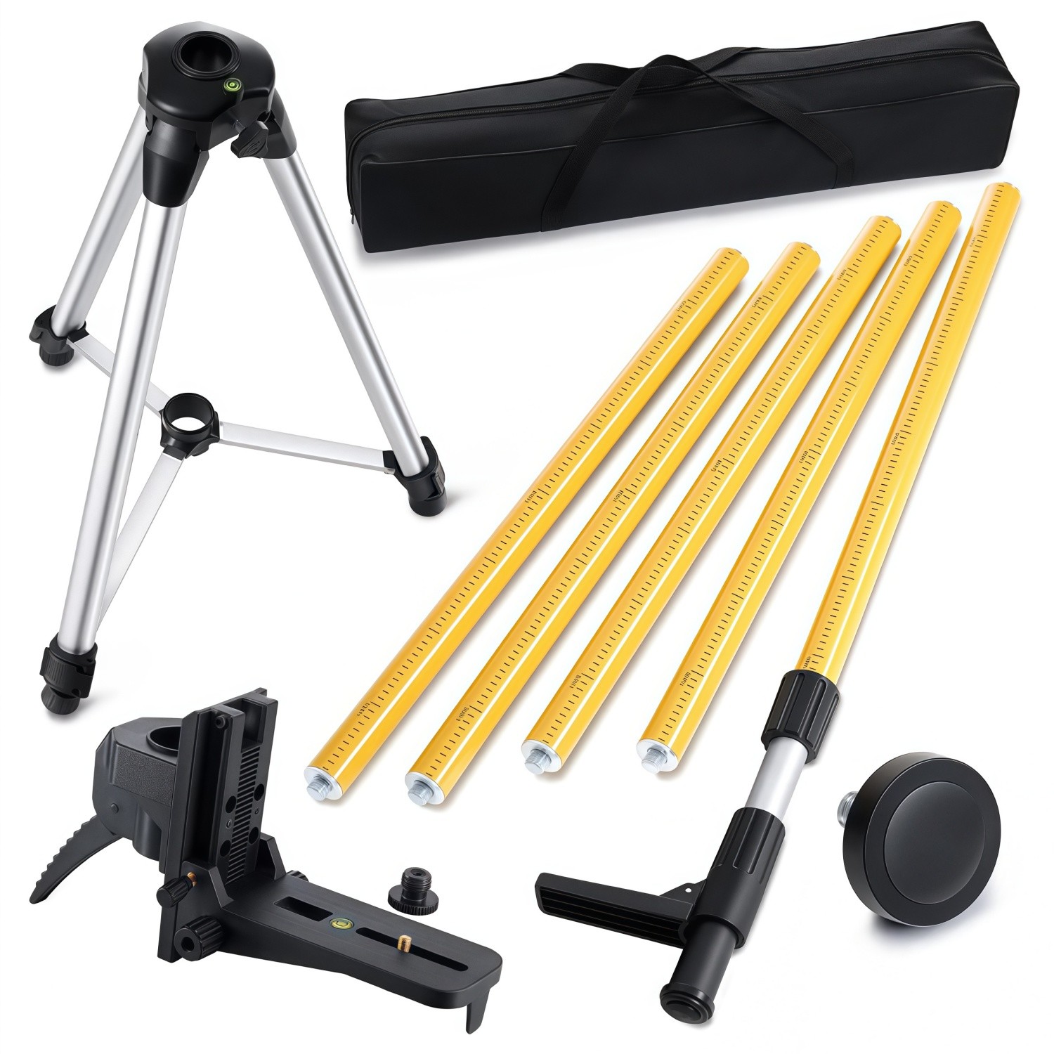 13.8 Ft / 4.2 M Laser Level Pole with Tripod Adjustable Telescoping Laser Pole