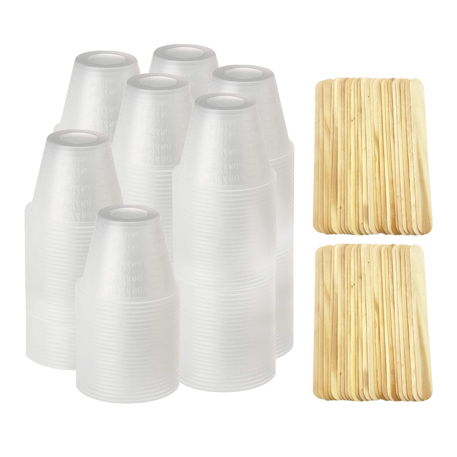 1 Oz (30ml) Polypropylene Mixing Cups Set with 200 Birchwood Mixing Sticks – …