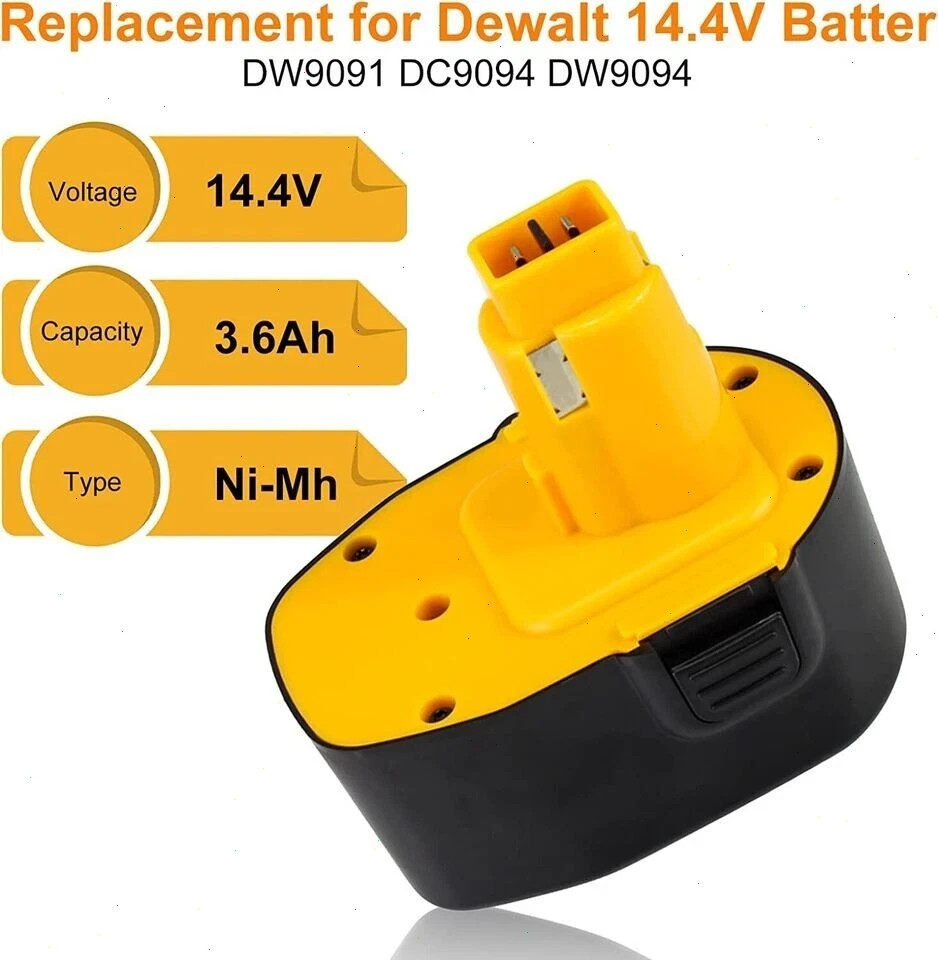 2Pack 14.4 Volt Replacement For DEWALT DC9091 14.4V Battery DW9091 DW9094 DE9091